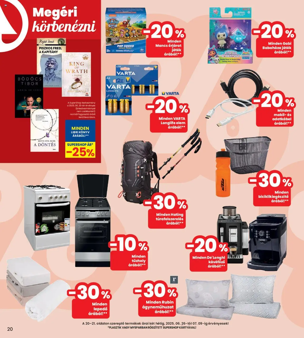Interspar akciós ujság - amely érvényes a következő dátumtól: 26.06.2025 | Oldal: 20 | Termékek: Tűzhely, Kávéfőző, Lepedő, Ágyneműhuzat