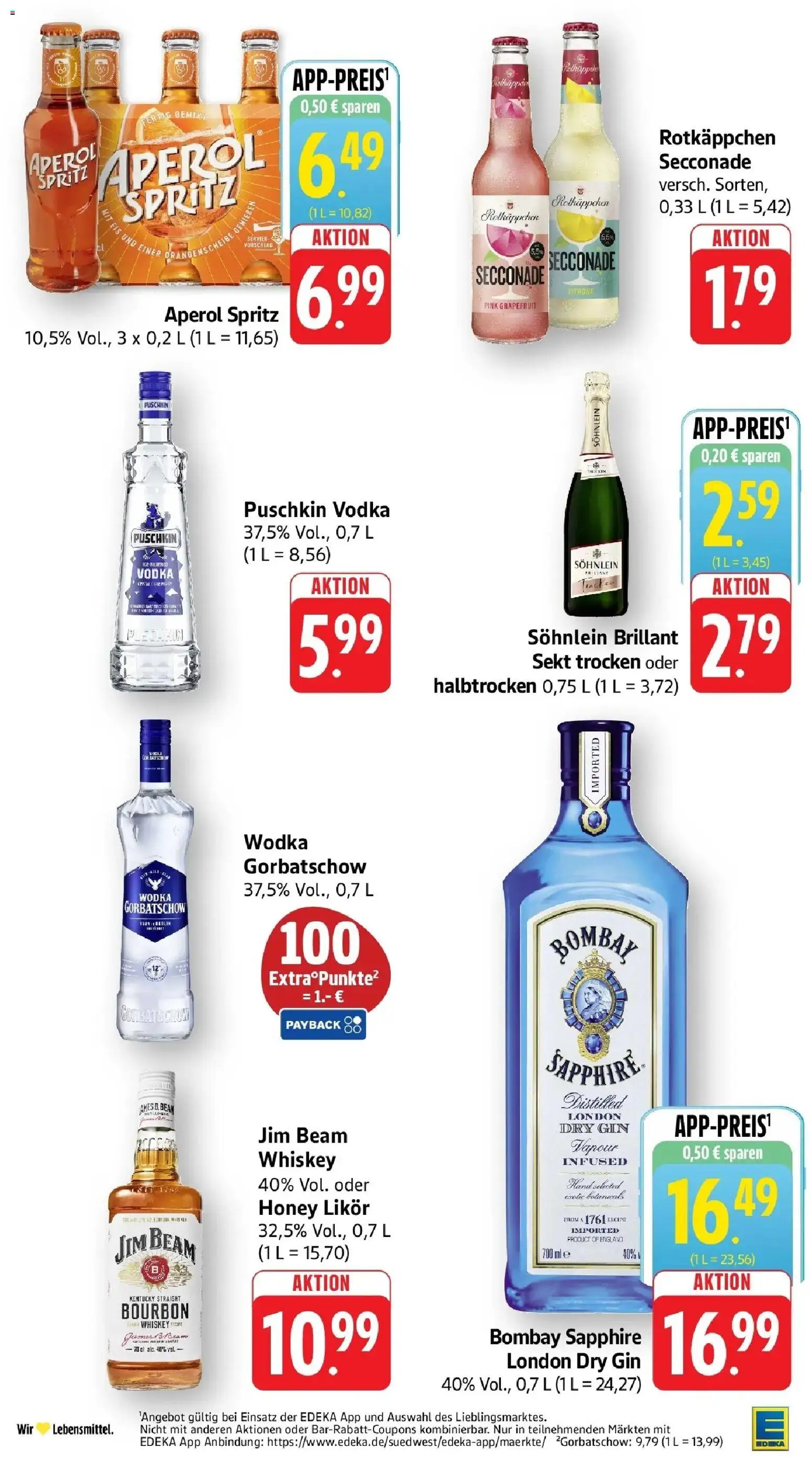Edeka prospekt Bitburg	 – gültig ab 19.04.2026 | Seite: 33 | Produkte: Bourbon, Gin, Whiskey, Eis