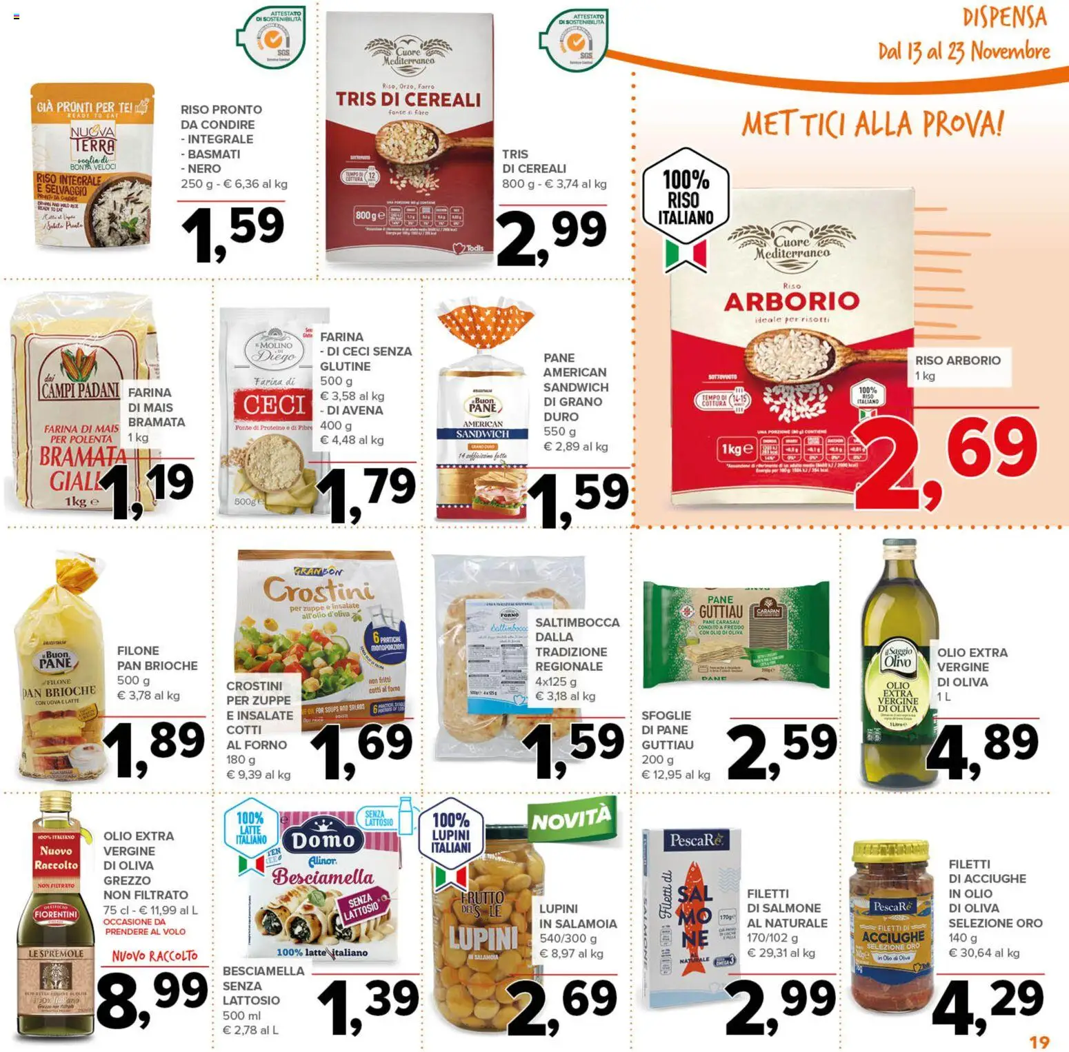 Volantino Todis del 13.11.2025 | Pagina: 19 | Prodotti: Lupini, Riso, Tè, Farro