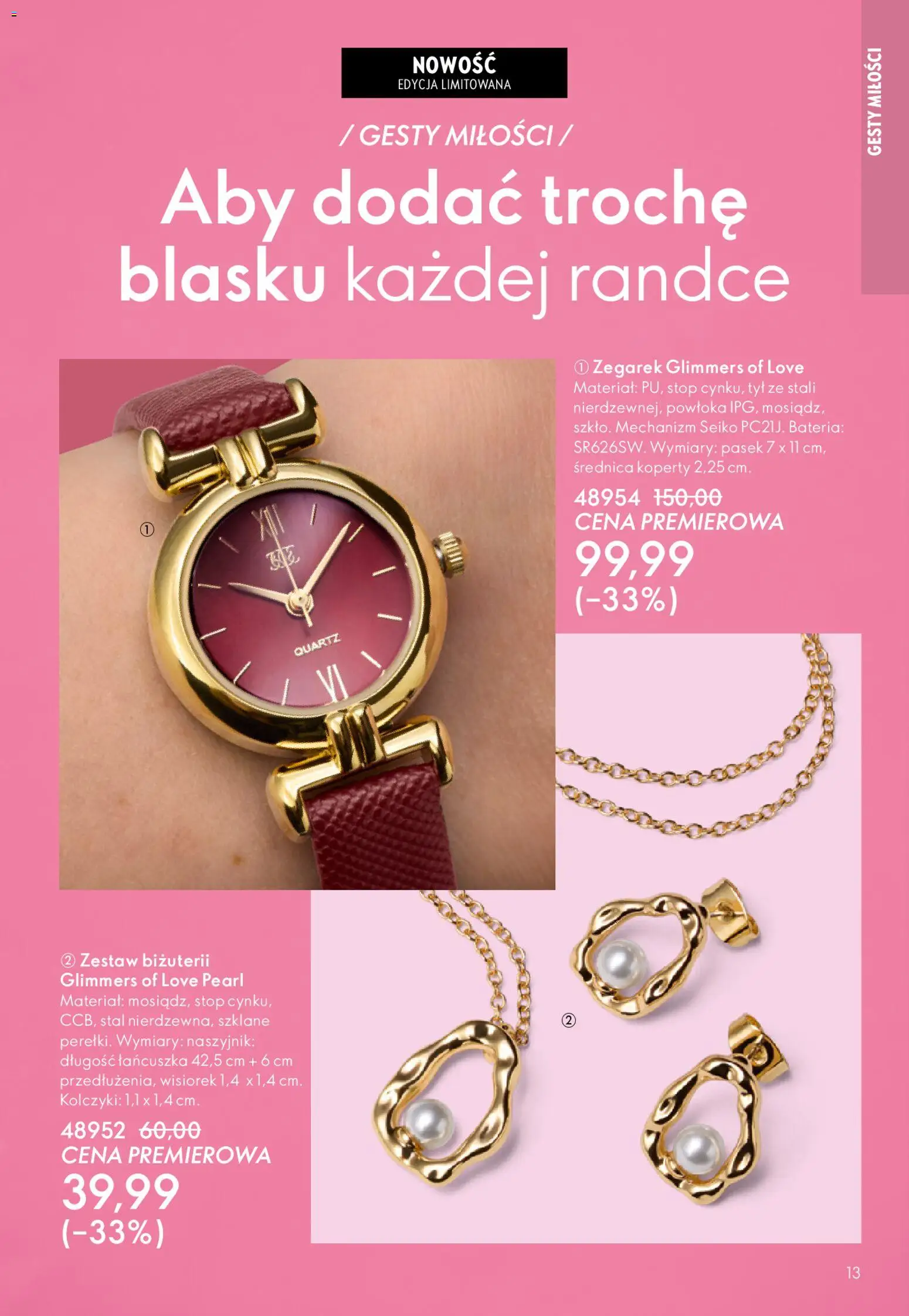 Oriflame Katalog 2 2026 od 21.01.2026 | Strona: 13 | Produkty: Naszyjnik, Wisiorek, Zegarek, Pasek