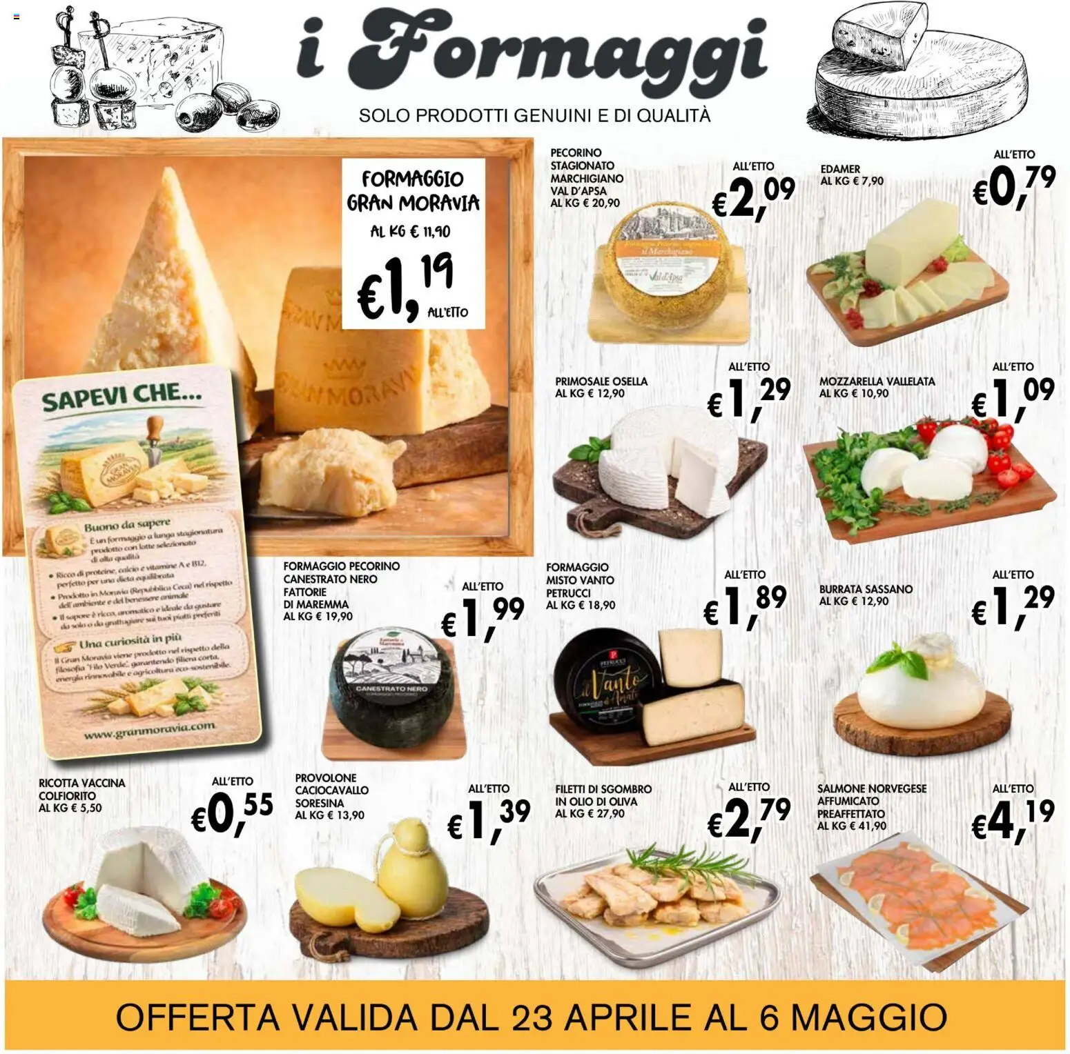 Volantino Coal del 23.04.2026 | Pagina: 6 | Prodotti: Provolone, Ricotta, Pecorino, Burrata