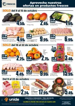 Vista previa Unide - Supermercados  válido desde el 09.10.2025 | Página: 4 | Productos: Medias, Queso, Jamón, Bandeja