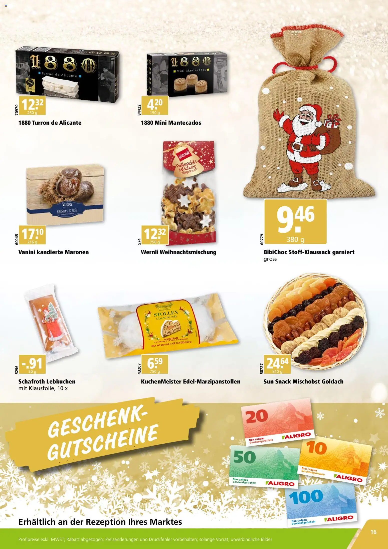 Aligro Aktionen Geschenke Chavannes, Matran, Genf, Sitten – gültig ab 03.11.2025 | Seite: 16 | Produkte: Bilder