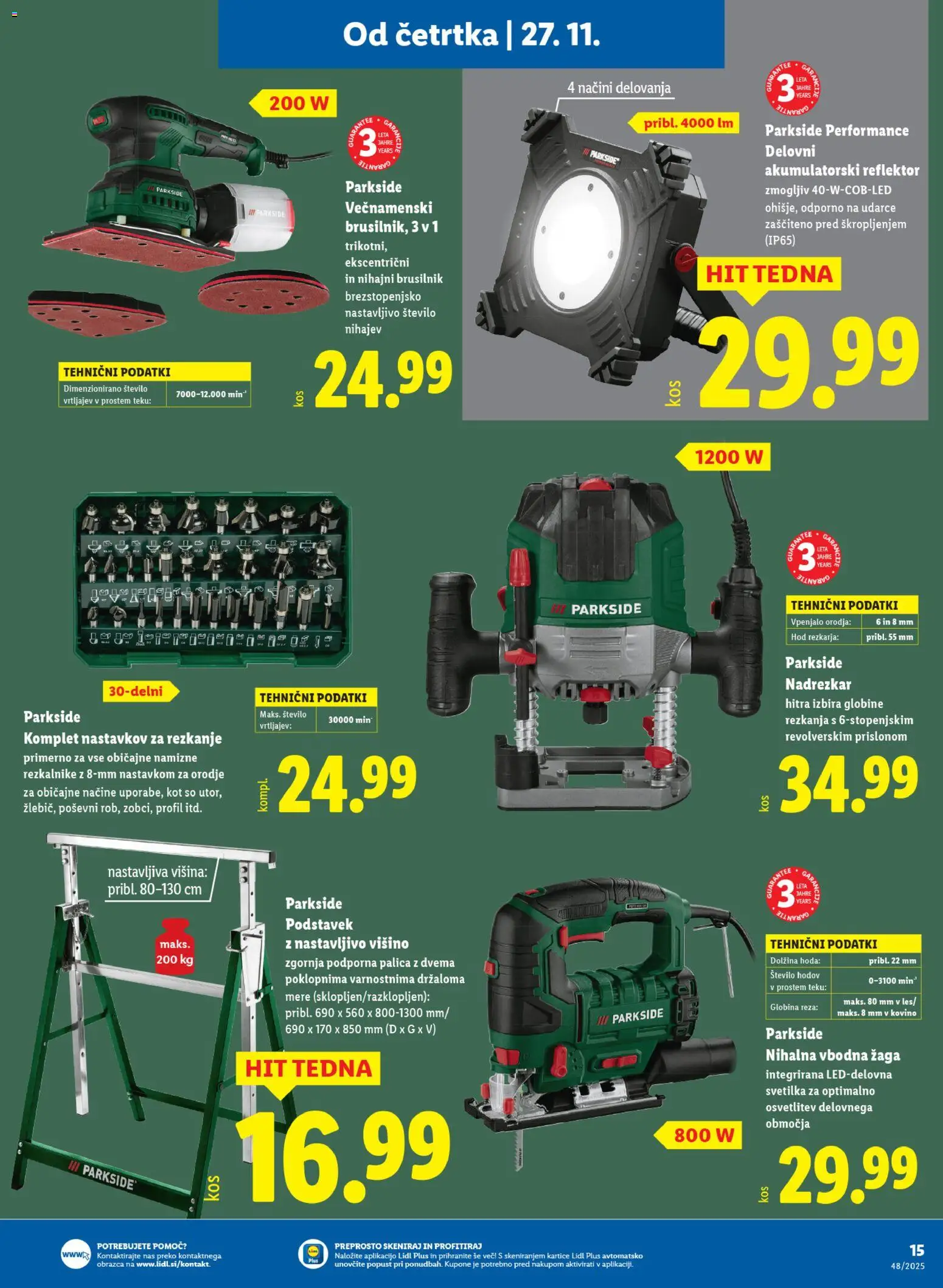 Novi Lidl katalog ponudbe – veljaven od 27.11.2025 | Stran: 21 | Izdelki: Orodje, Svetilka, Brusilnik