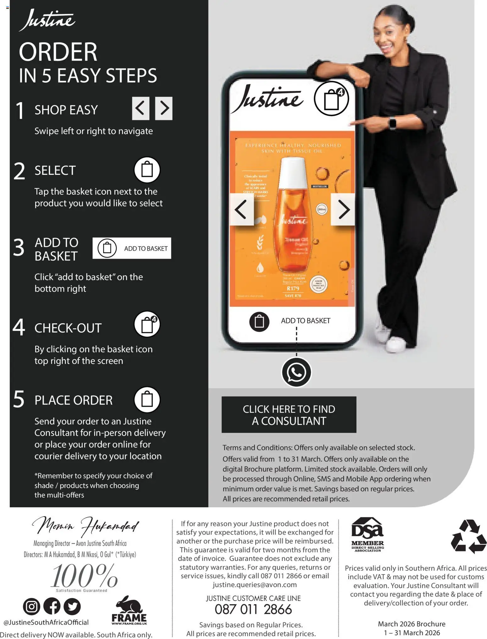 New Justine catalogue – valid from 01.03.2026 | Page: 2 | Products: Basket, Oil, Tap, Stock