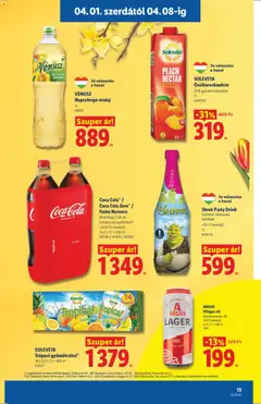 ARGUS Világos sör, Világos sör Alkoholtartalom: 5% +50 Ft betétdíj 0,5 l; 1 l = 398 Ft - amely érvényes a következő dátumtól: 01.04.2026 | Oldal: 13