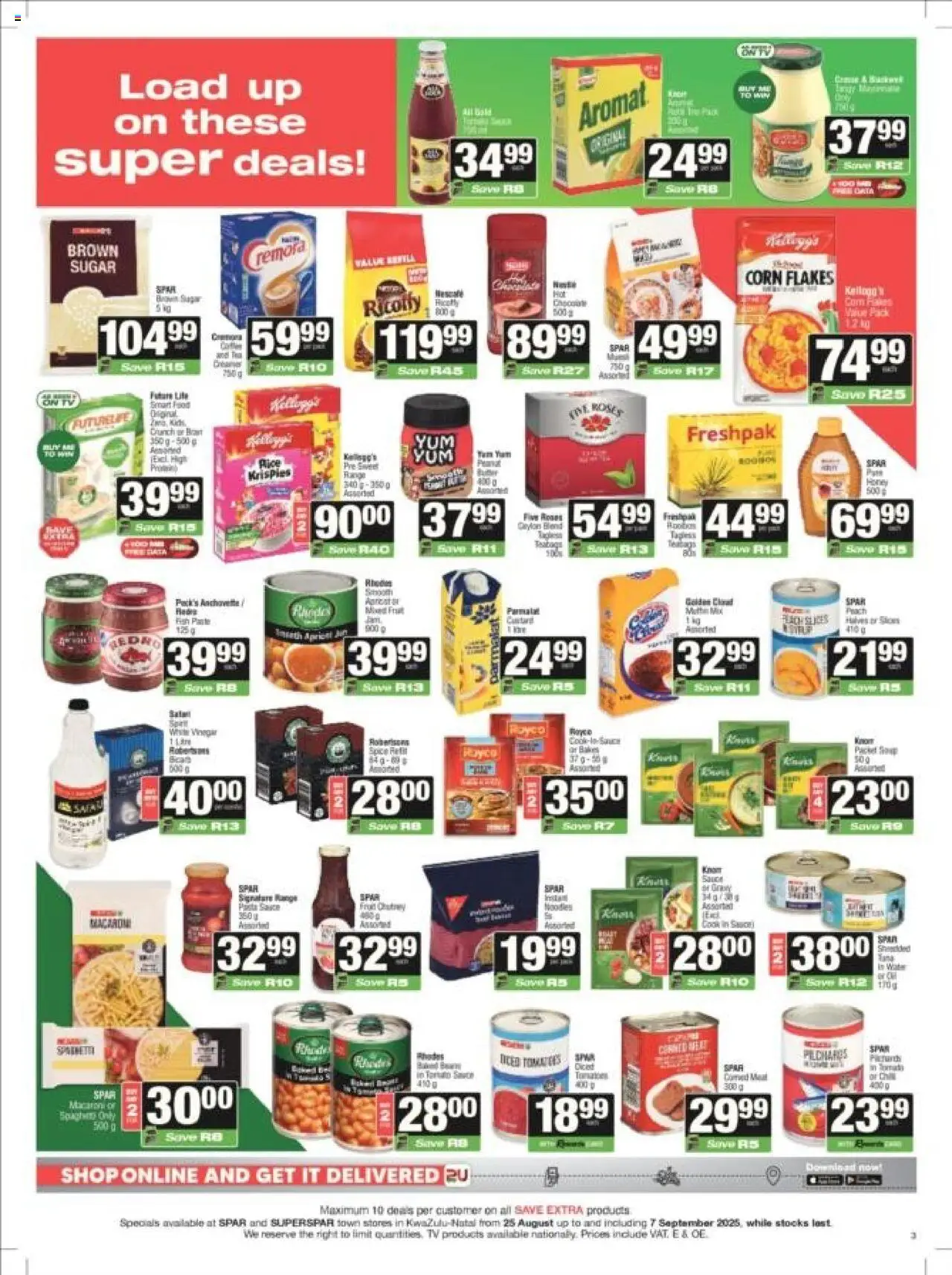 Superspar - Kwazulu-Natal - Weekly Specials │ valid from 25.08.2025 | Page: 3 | Products: Tomatoes, Water, Fruit, Sugar