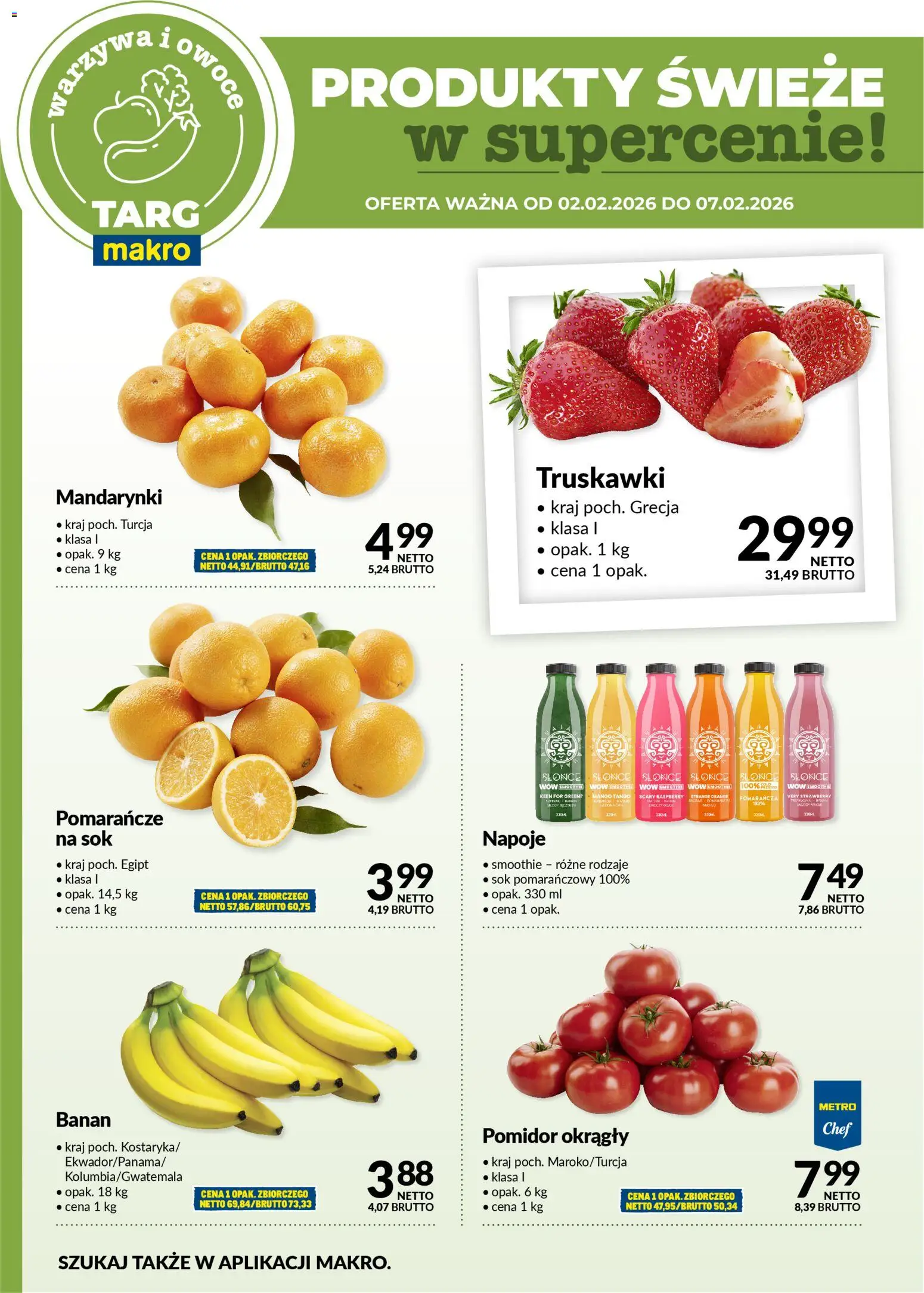 Makro Gazetka - Produkty świeże w supercenie od 02.02.2026 | Strona: 5 | Produkty: Sok pomarańczowy, Napoje, Smoothie, Sok