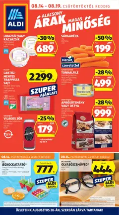 Aldi akciós ujság - amely érvényes a következő dátumtól: 14.08.2025 | Oldal: 1