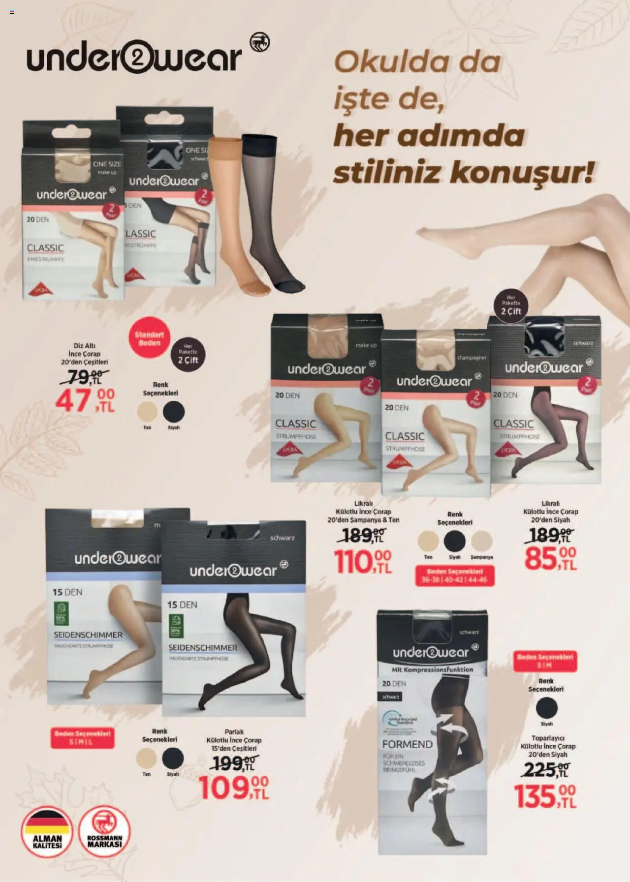 Rossmann Ekim Ev & Yaşam Kataloğu - 01.10.2025 tarihinden itibaren geçerlidir | Sayfa: 15 | Ürünler: Çorap