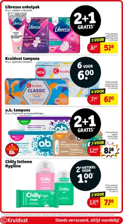 Kruidvat tampons, M.u.v. applicator tampons. - Voorbeeld van een folder van Kruidvat, geldig van 06.10.2025 | Pagina: 41 | Producten: Kan, Tampons, Gel
