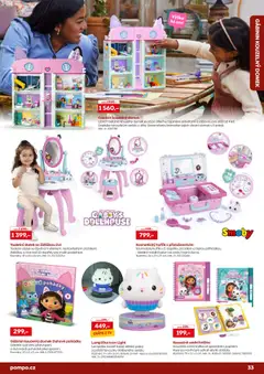 Náhled letáku POMPO katalog Vánoce 2025 od 16.10.2025 | Strana: 33 | Produkty: Lampička, Kosmetický kufřík, Gabby's Dollhouse, Knížka