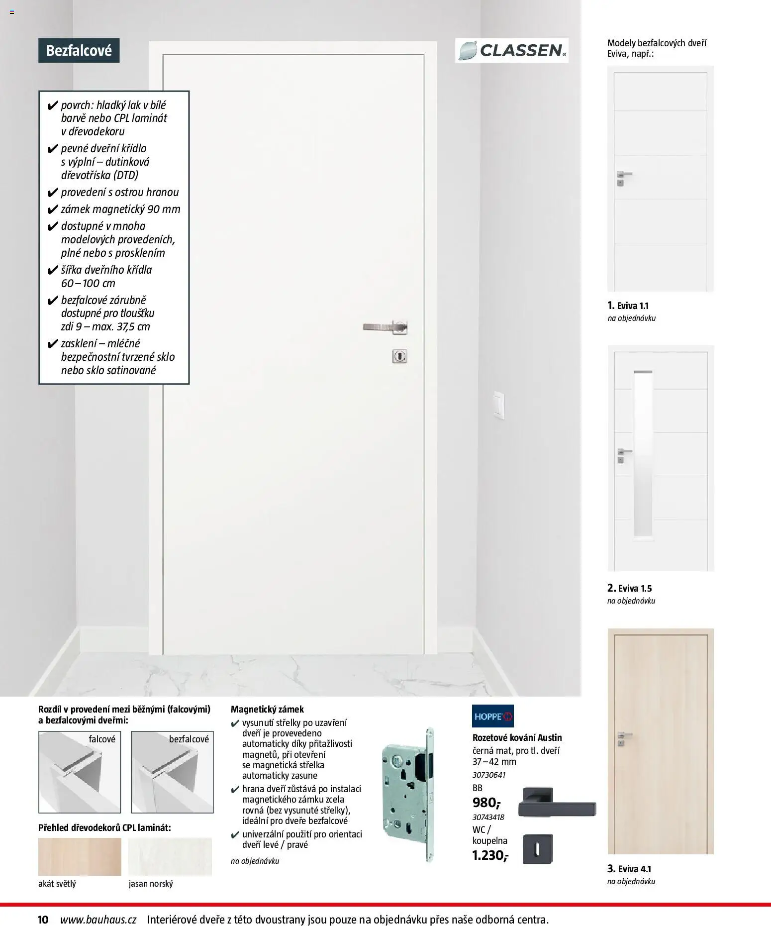 Bauhaus katalog Stavební prvky od 03.11.2025 | Strana: 10 | Produkty: Interiérové dveře, Modely, Koupelna