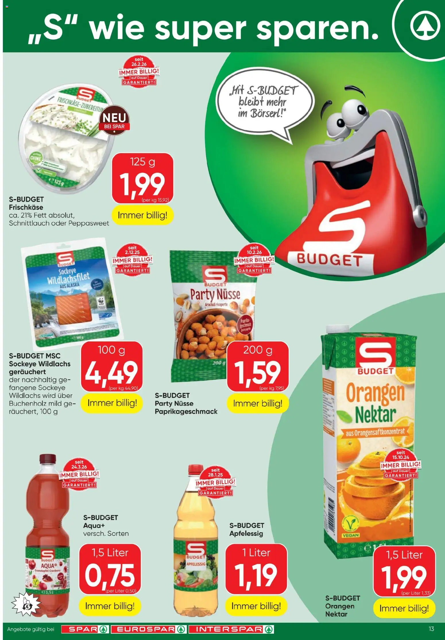 Spar - Flugblatt gültig ab 16.04.2026 | Seite: 13 | Produkte: Nüsse, Orangen
