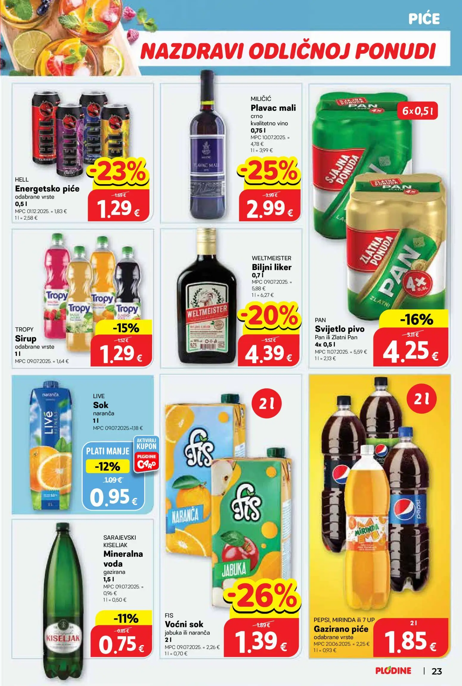 Plodine katalog | vrijedi od 02.01.2026 | Stranica: 23 | Proizvodi: Hell, Pepsi, Pan, Jabuka