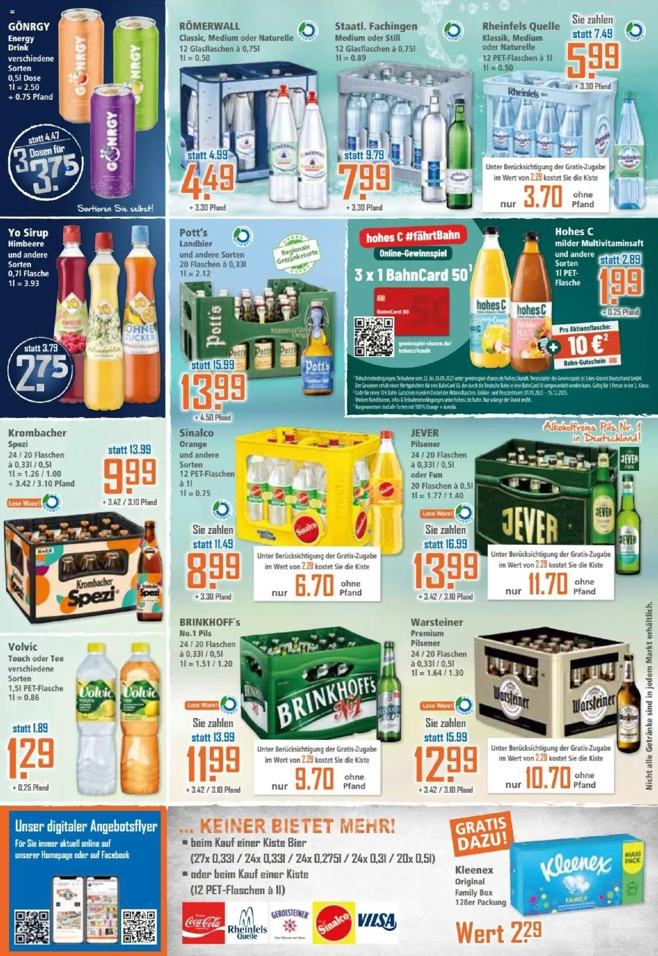 Klaas & Kock Prospekt – gültig ab 22.09.2025 | Seite: 12 | Produkte: Energy, Sirup, Jever, Volvic