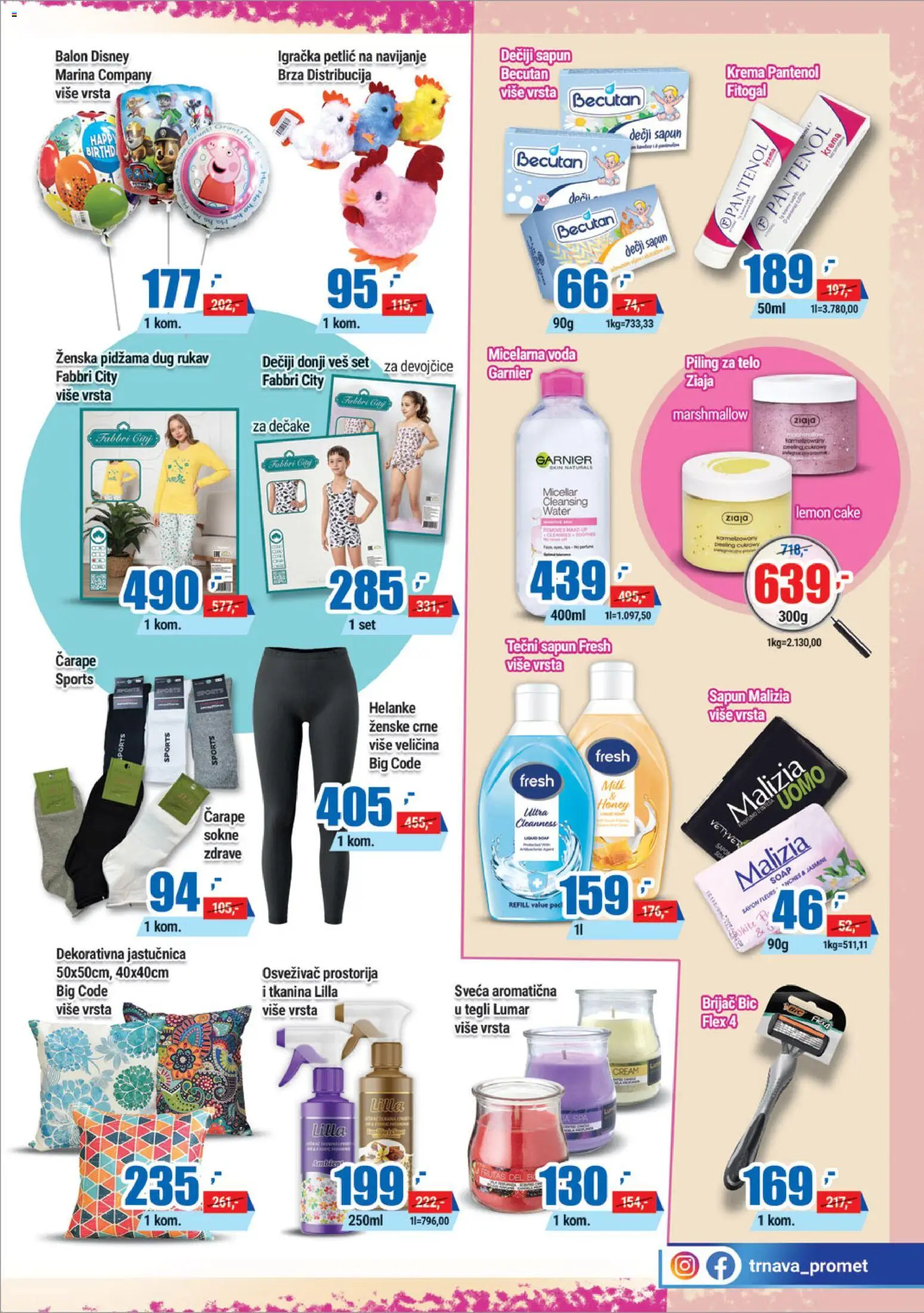 Trnava Promet katalog - važi od 02.04.2026 | Strana: 23 | Proizvode: Brijač, Garnier, Piling, Helanke