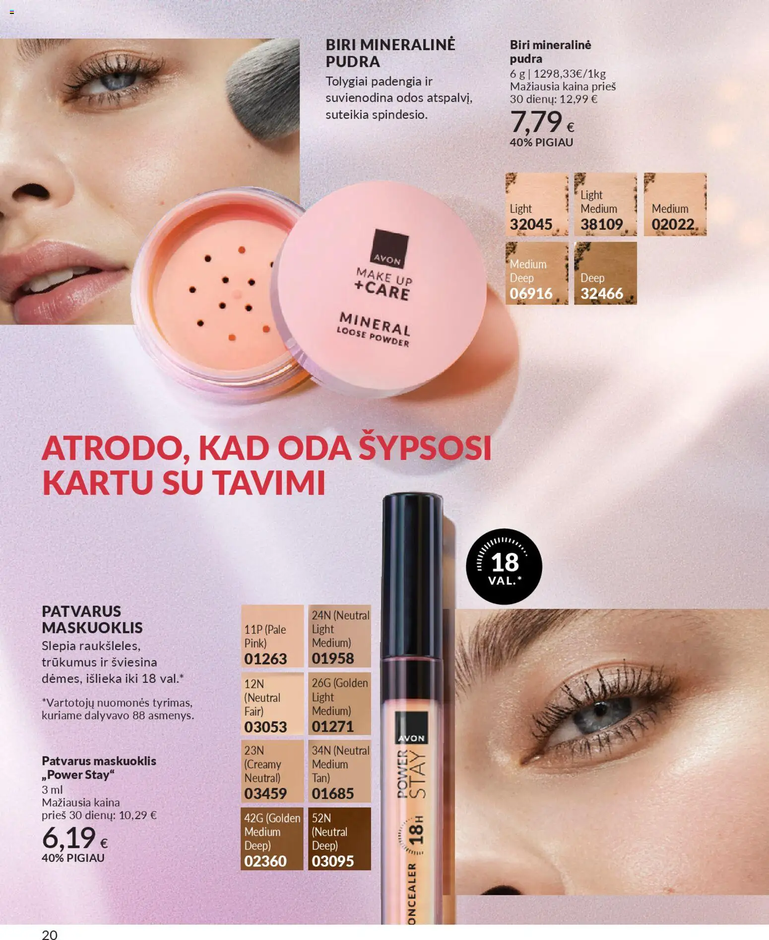 AVON akcijos nuo 01.01.2026 | Puslapis: 20 | Prekių: Maskuoklis, Pudra