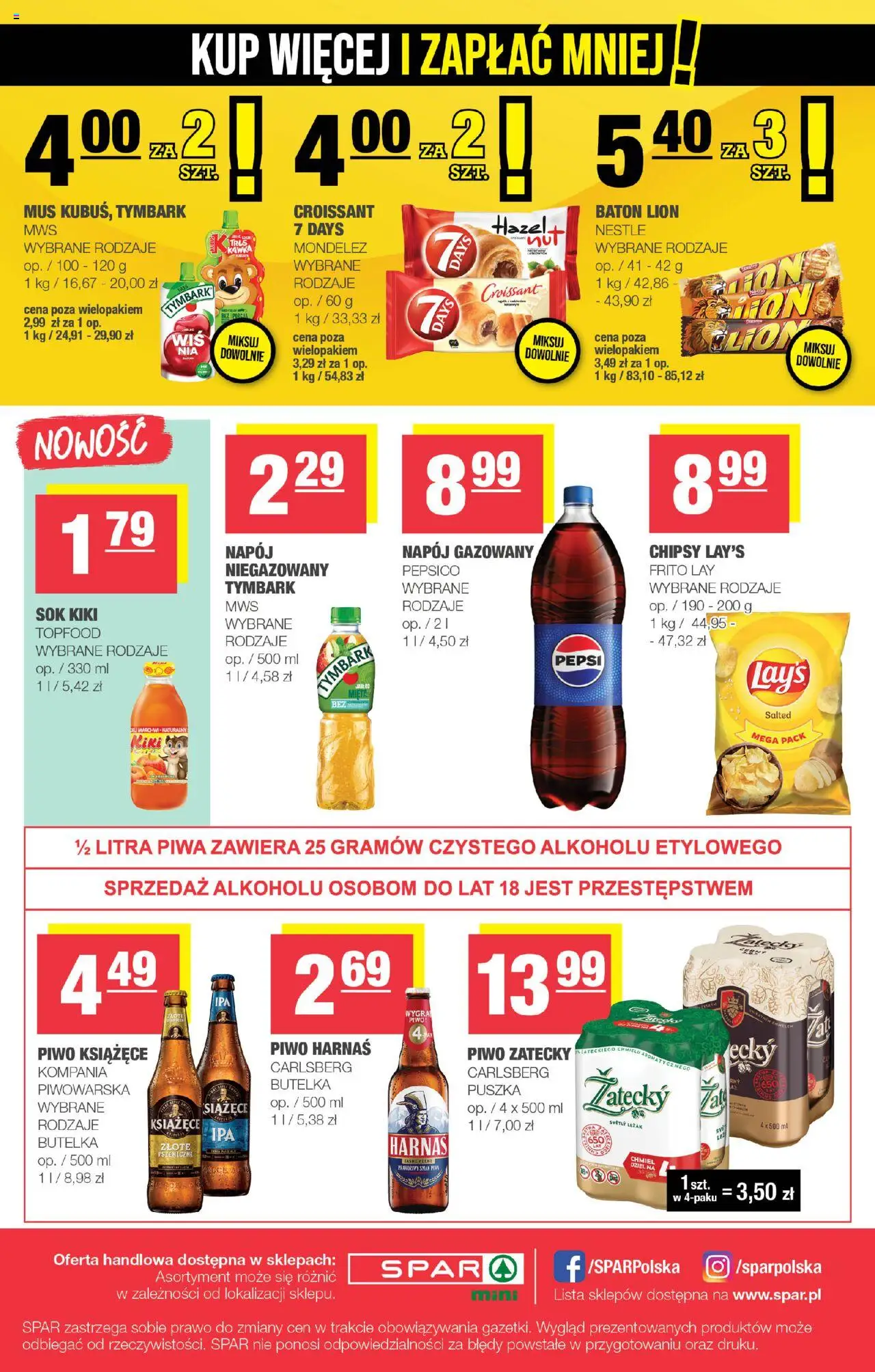 Spar Gazetka - Mini od 10.09.2025 | Strona: 4 | Produkty: Mięta, Baton, Harnaś, Sok