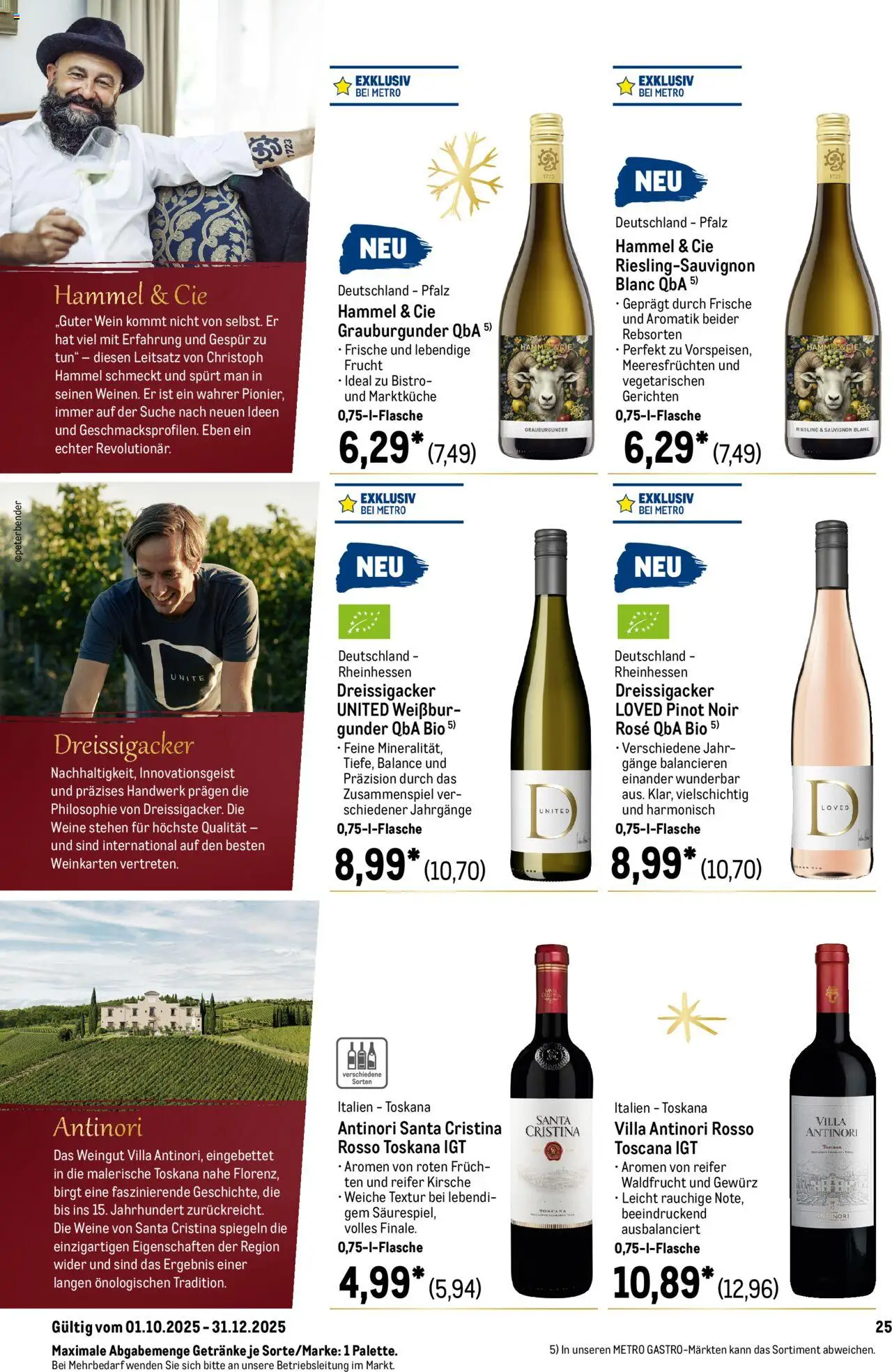 Metro Saisonkatalog "Perfekt ausgestattet" – gültig ab 01.10.2025 | Seite: 25 | Produkte: Wein