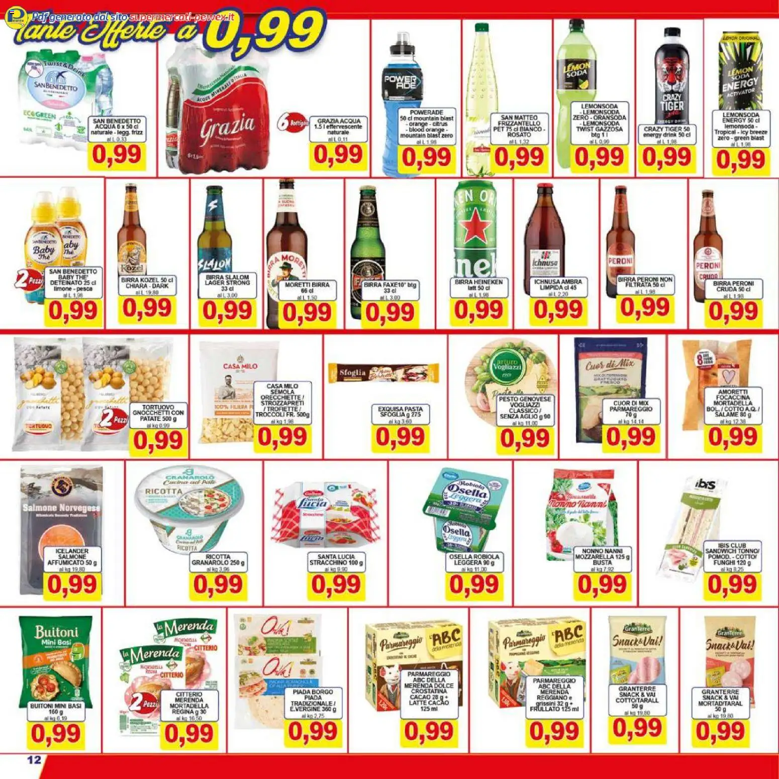 Volantino Pewex del 16.01.2026 | Pagina: 12 | Prodotti: Salmone, Pesca, Mortadella, Orecchiette