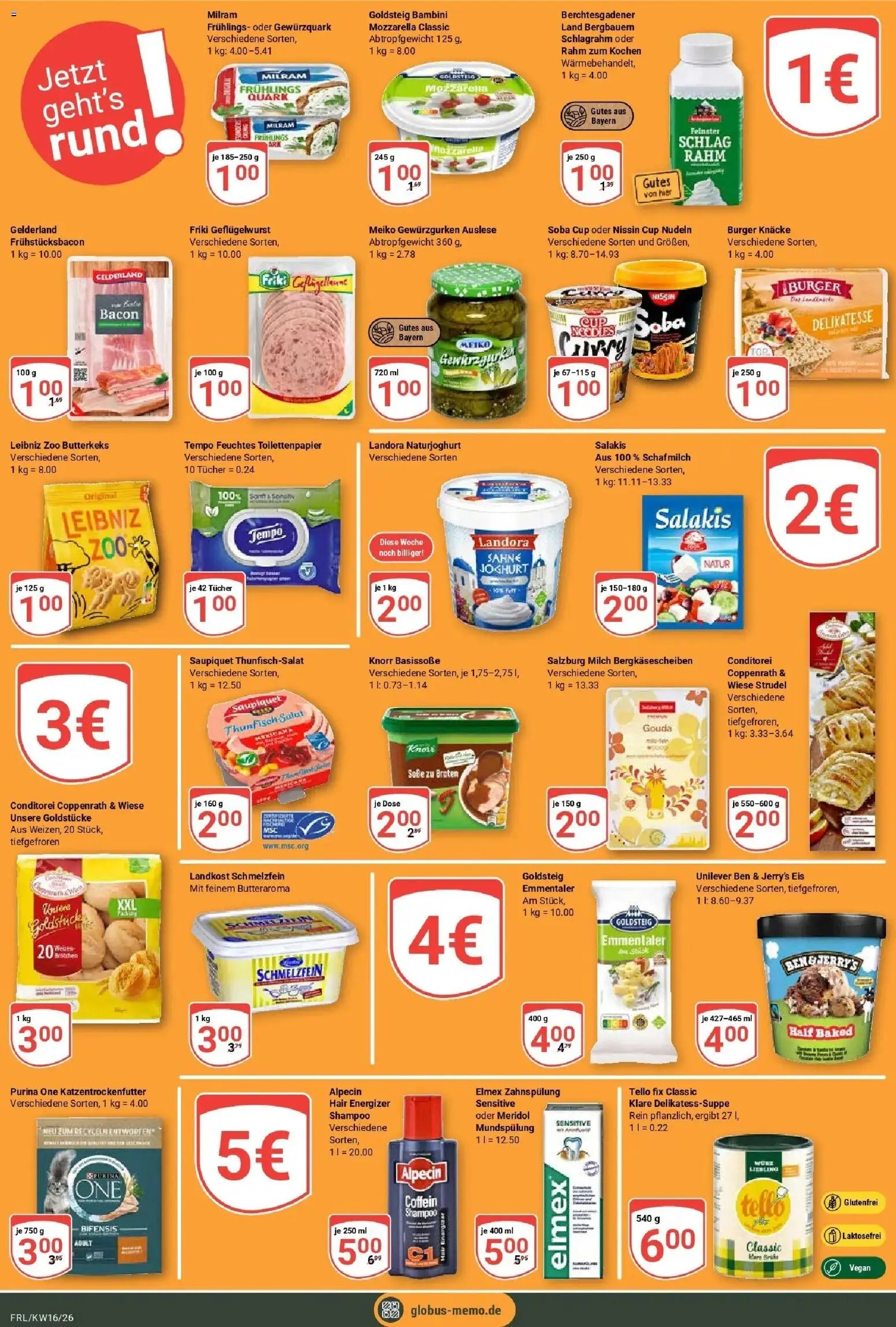 Globus Prospekt Freilassing	 – gültig ab 12.04.2026 | Seite: 13 | Produkte: Milch, Salakis, Salat, Toilettenpapier