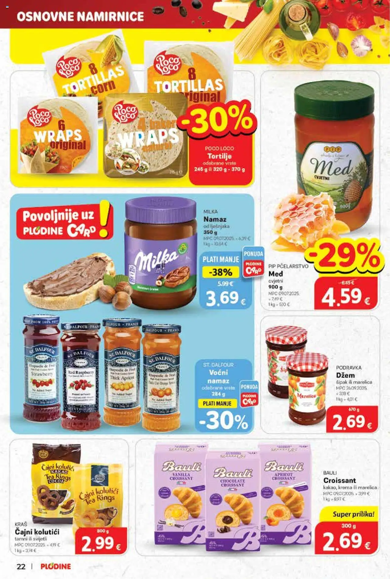 Plodine katalog | vrijedi od 08.10.2025 | Stranica: 22 | Proizvodi: Džem, Milka, Tortilje, Namaz