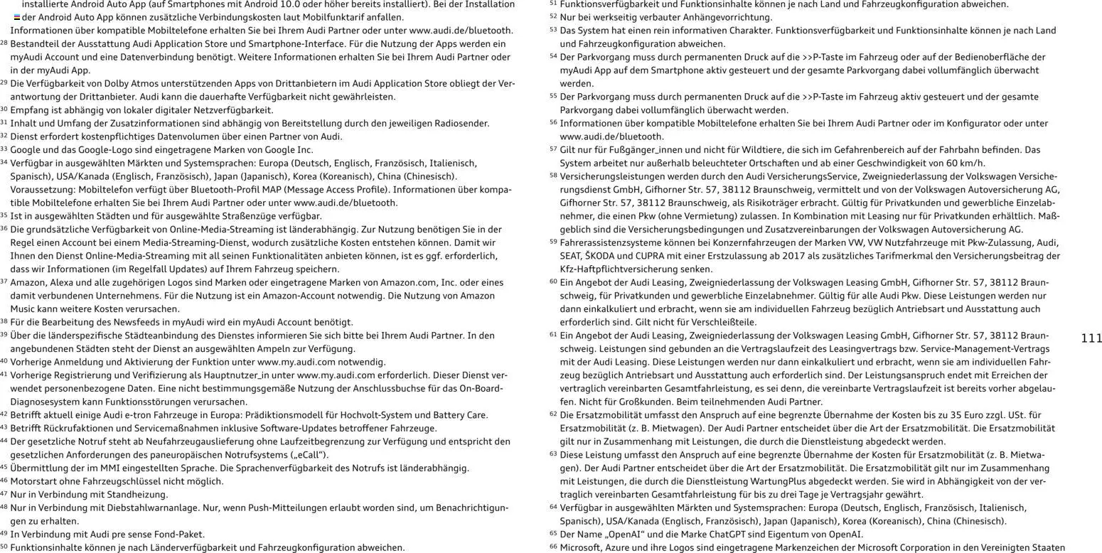 Audi RS Q8 / RS Q8 performance – gültig ab 27.11.2025 | Seite: 111 | Produkte: Smartphones, Smartphone