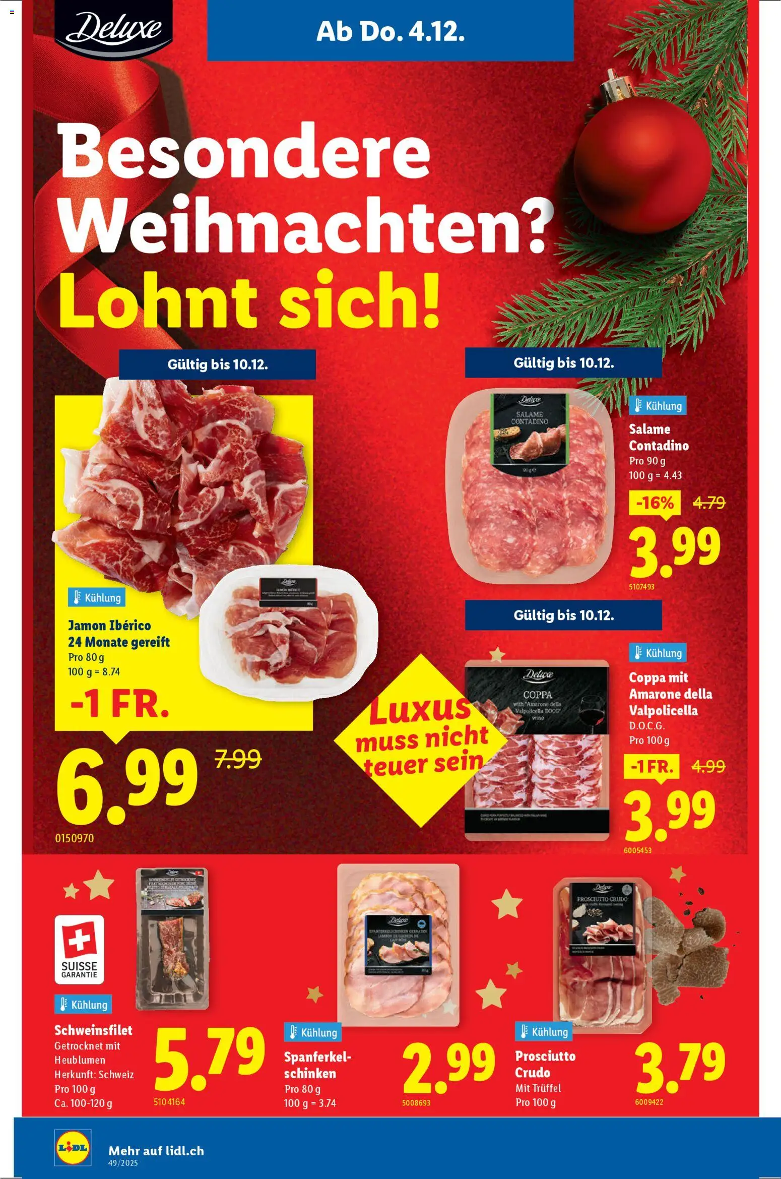 Lidl Aktionen – gültig ab 04.12.2025 | Seite: 14 | Produkte: Schinken