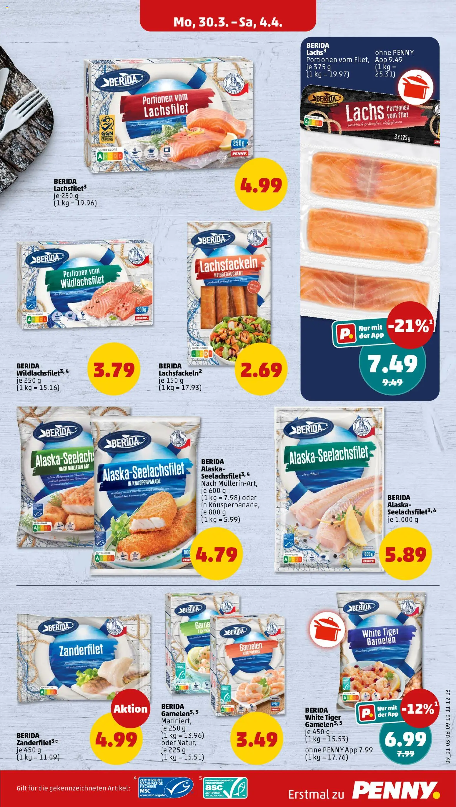 Penny Prospekt 	 – gültig ab 30.03.2026 | Seite: 11 | Produkte: Garnelen, Lachs