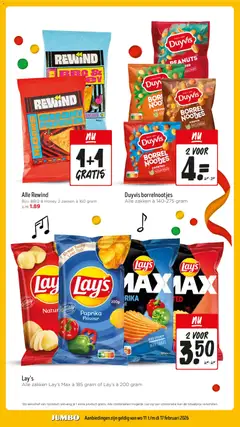 Jumbo - Folder week 7 - Voorbeeld van een folder van Jumbo, geldig van 11.02.2026 | Pagina: 18 | Producten: Kan, Chips, Kész piskótalap