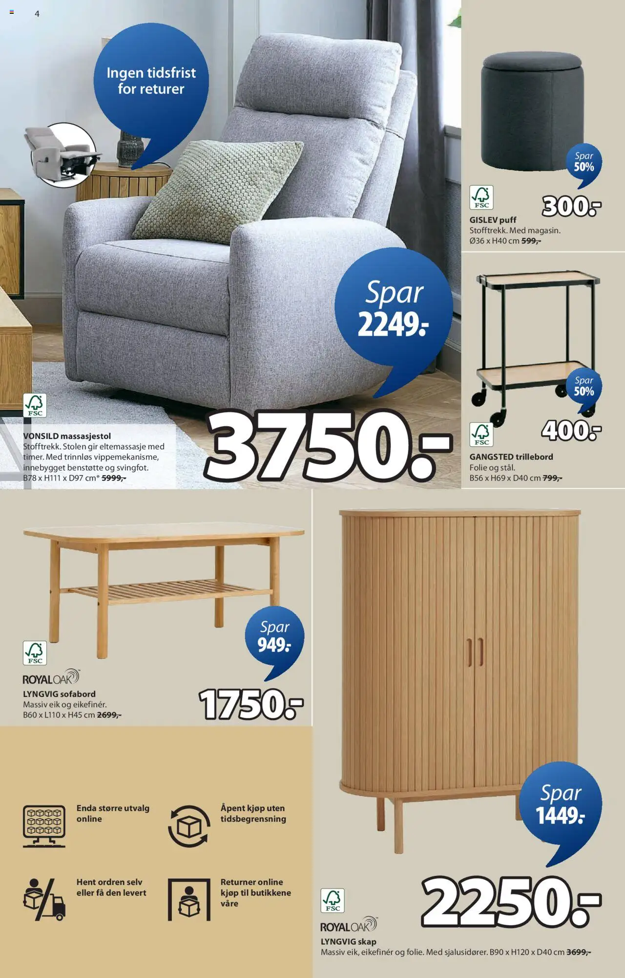  | Side: 4 | Produkter: Vekt, Parasoll, Sofa, Bord