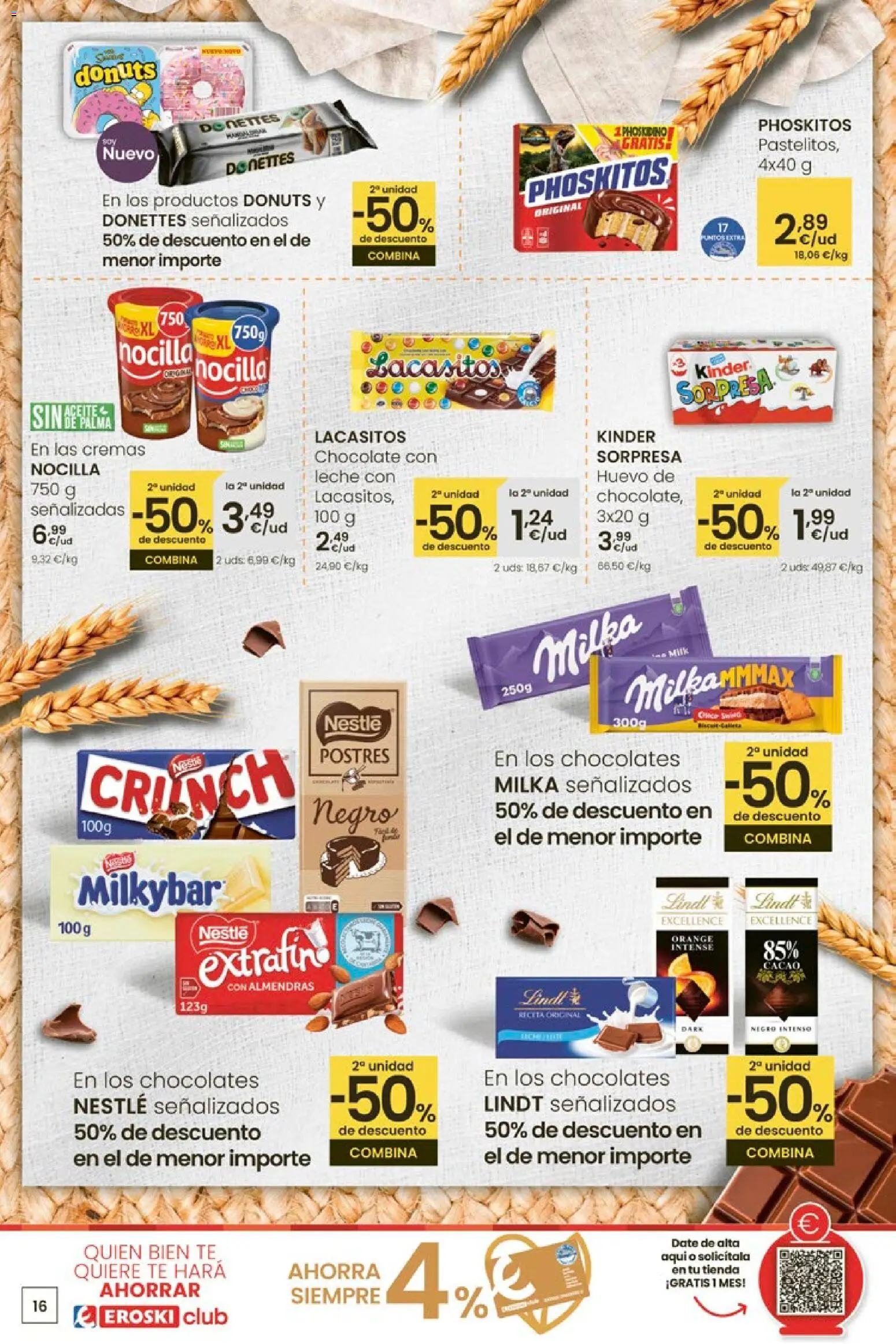 Eroski - Oferta │ válido desde el 12.03.2026 | Página: 16 | Productos: Chocolate, Κεραία, Té, Donuts