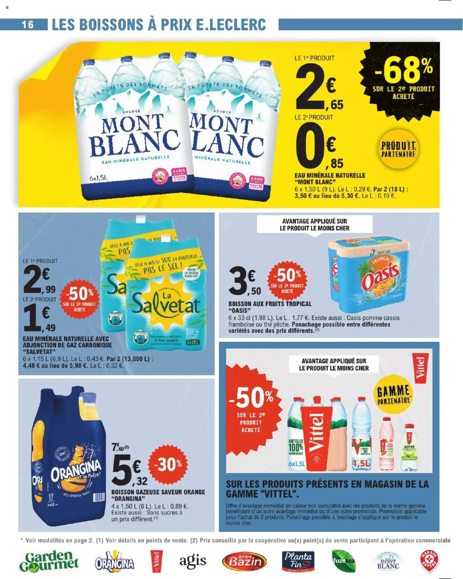 {H1} | Page: 16 | Produits: Orangina, Framboise, Pomme, Eau minérale naturelle