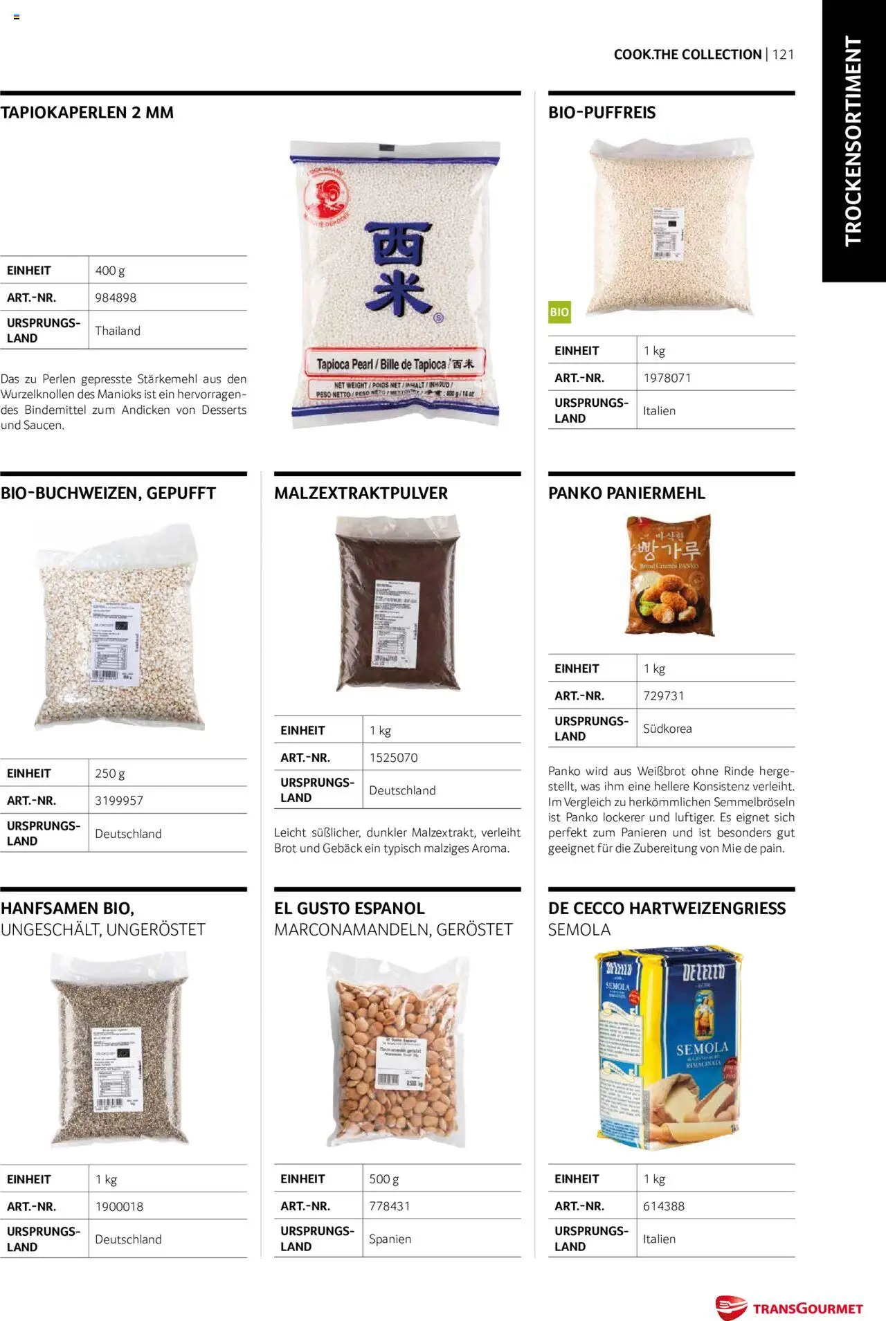 Transgourmet Cook Look-Book gültig ab 01.09.2023 | Seite: 121 | Produkte: Brot
