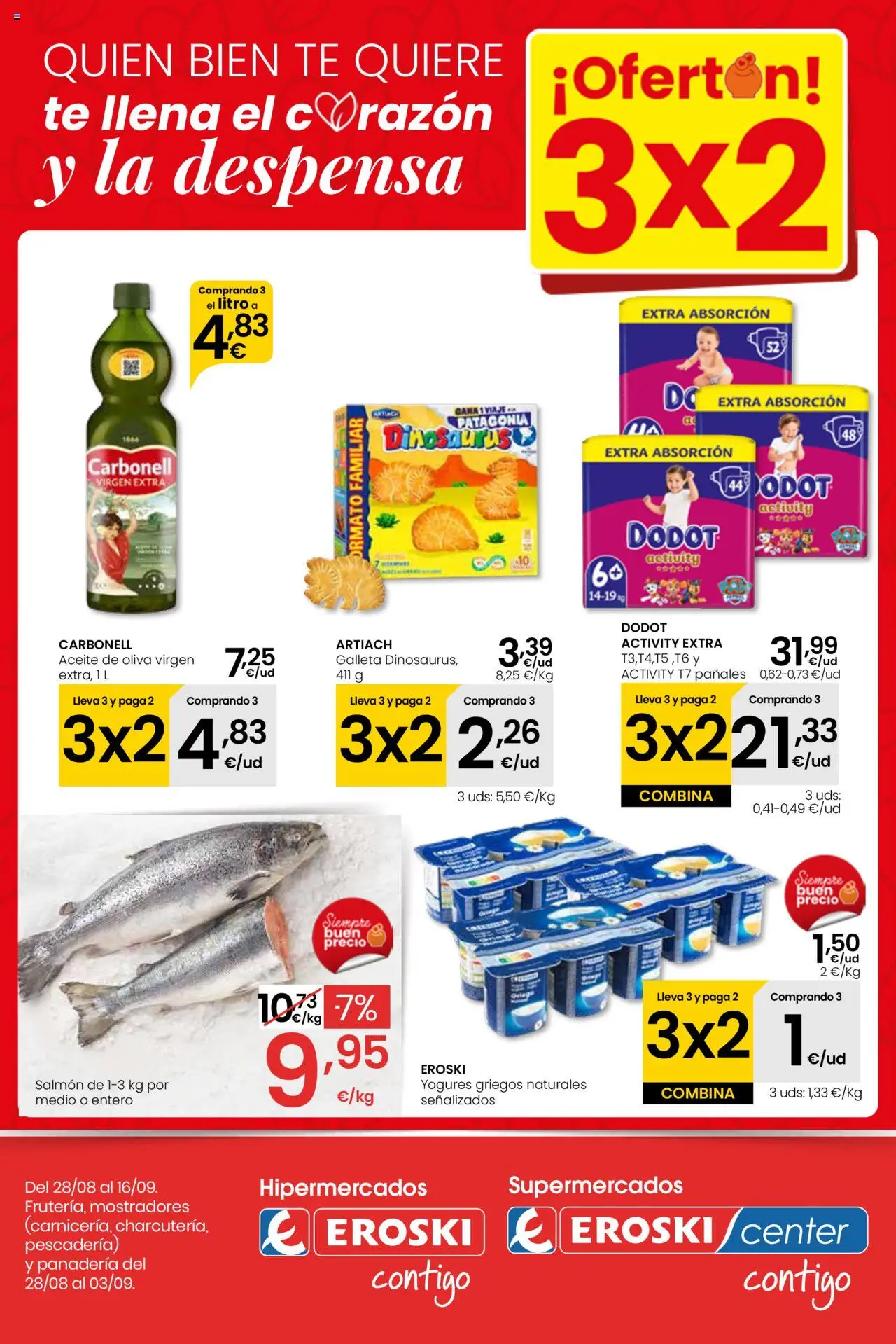 Eroski - Ofertón │ válido desde el 28.08.2025 | Página: 1 | Productos: Aceite, Aceite de oliva, Panadería, Cama