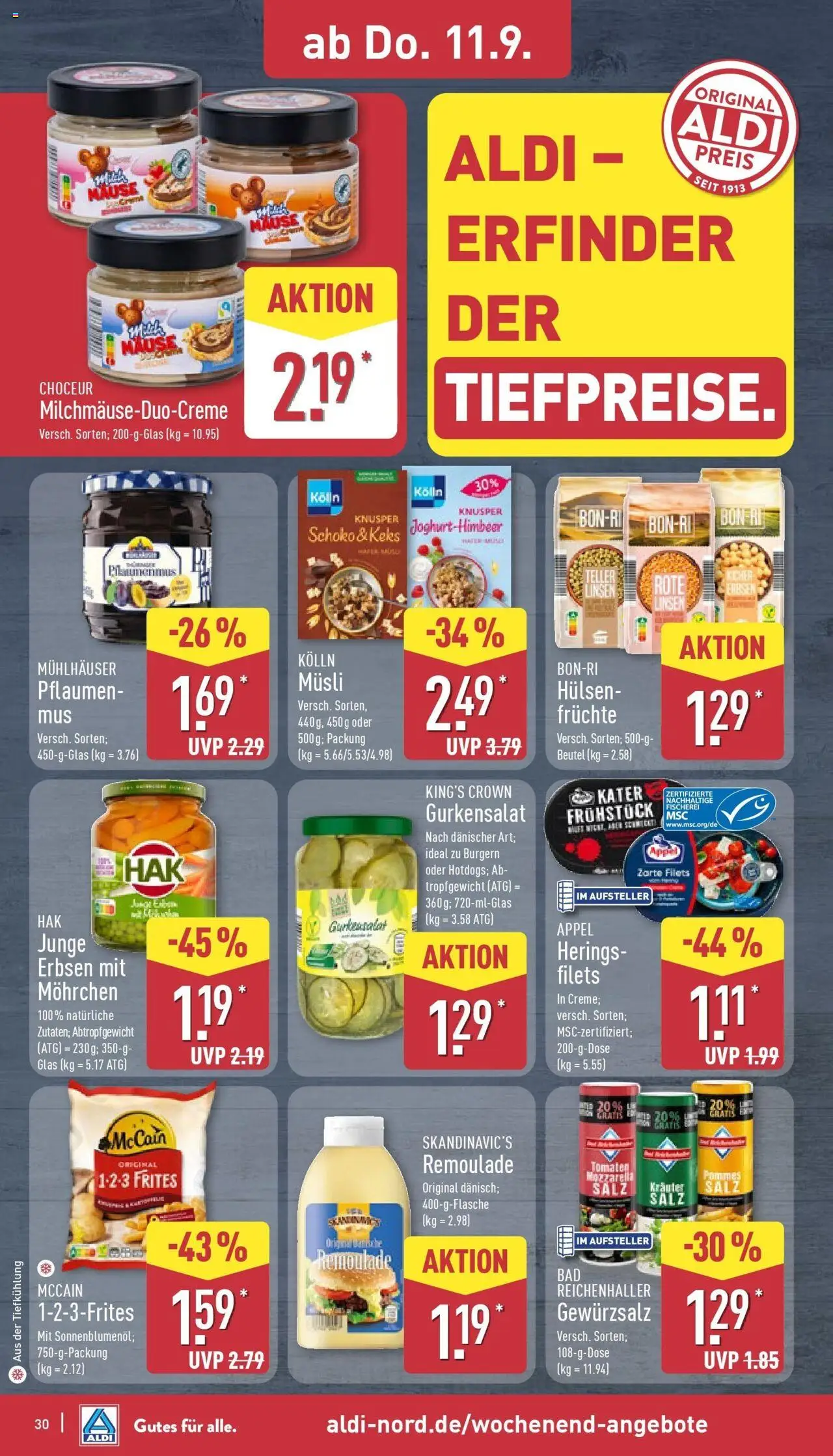 Aldi Prospekt Hildburghausen – gültig ab 07.09.2025 | Seite: 34 | Produkte: Musli, Gewürzsalz, Mozzarella, Tomaten