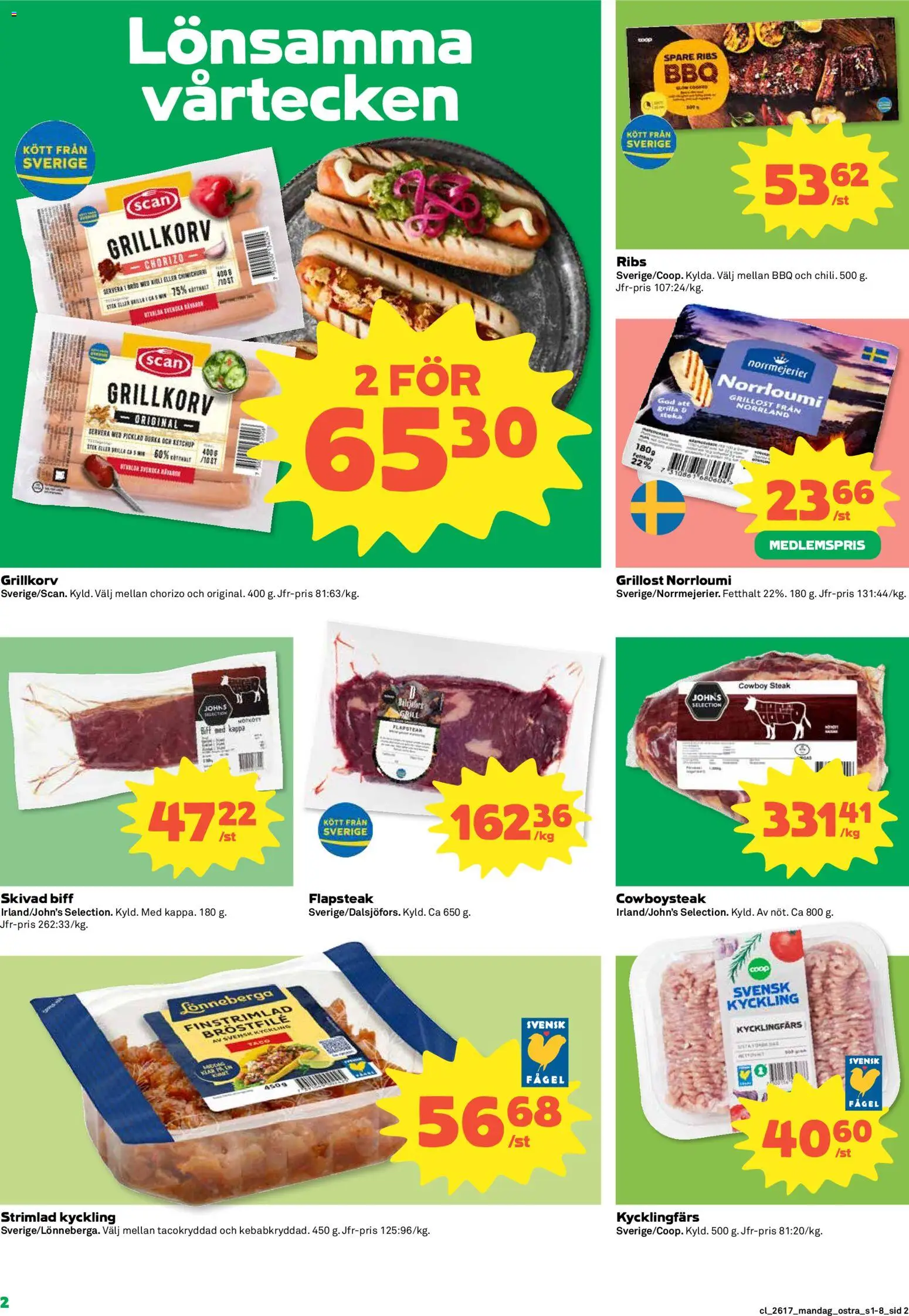 Coop Daglivs reklamblad aktuell från 20.04.2026 | Sida: 2 | Produkter: Grillost, Kappa, Chorizo, Ketchup