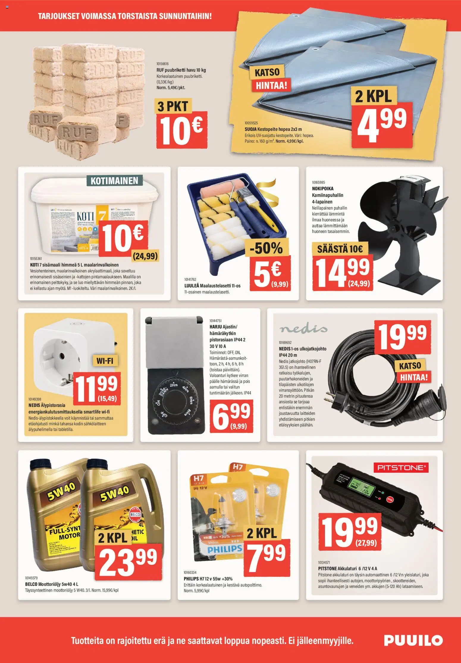 Puuilo - Tarjouksia joka lähtöön – voimassa 20.11.2025 alkaen | Sivu: 3 | Tuotteet: Jatkojohto, Moottoriöljy, Älypistorasia