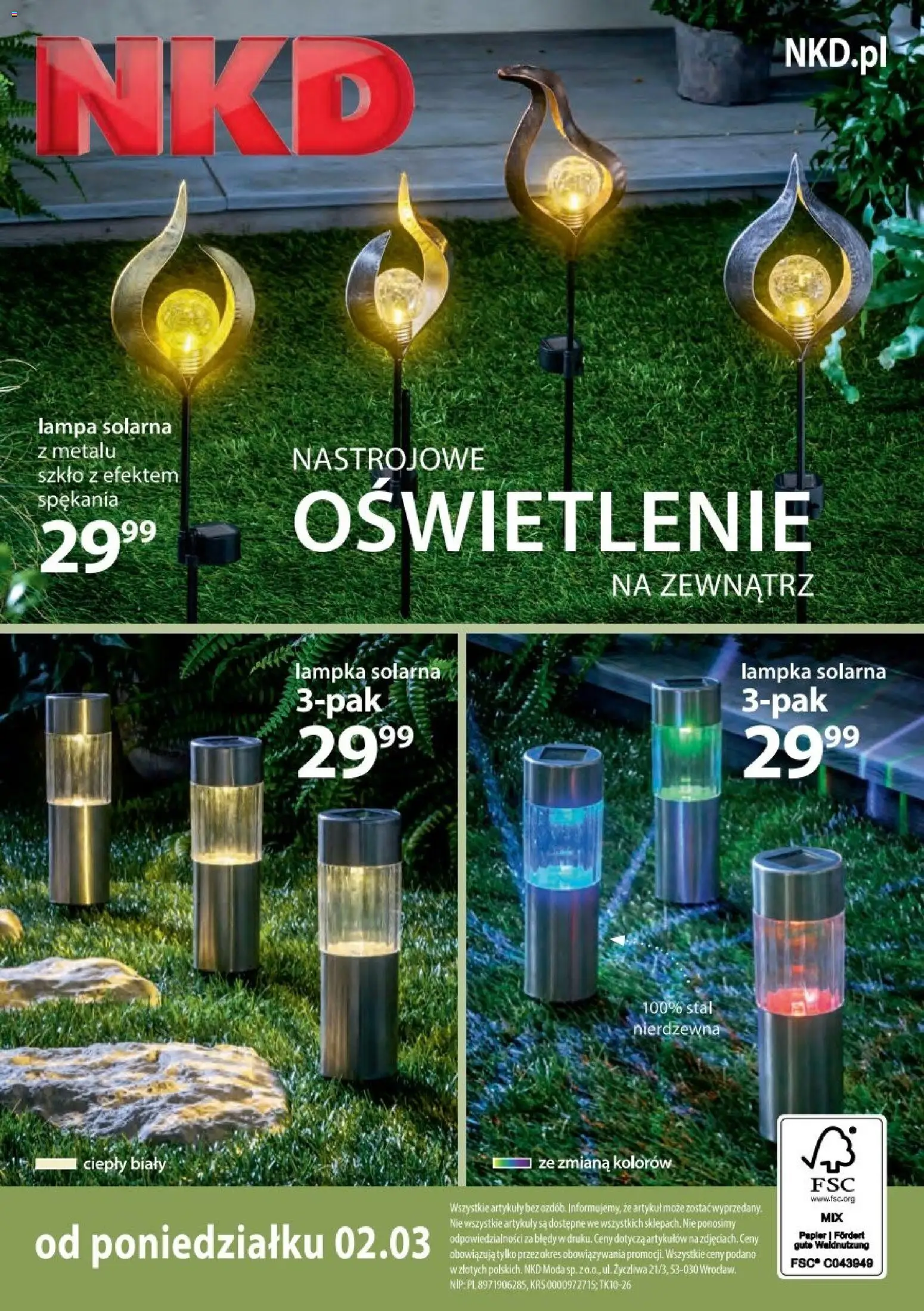 NKD Gazetka od 02.03.2026 | Strona: 8 | Produkty: Lampa solarna, Lampa