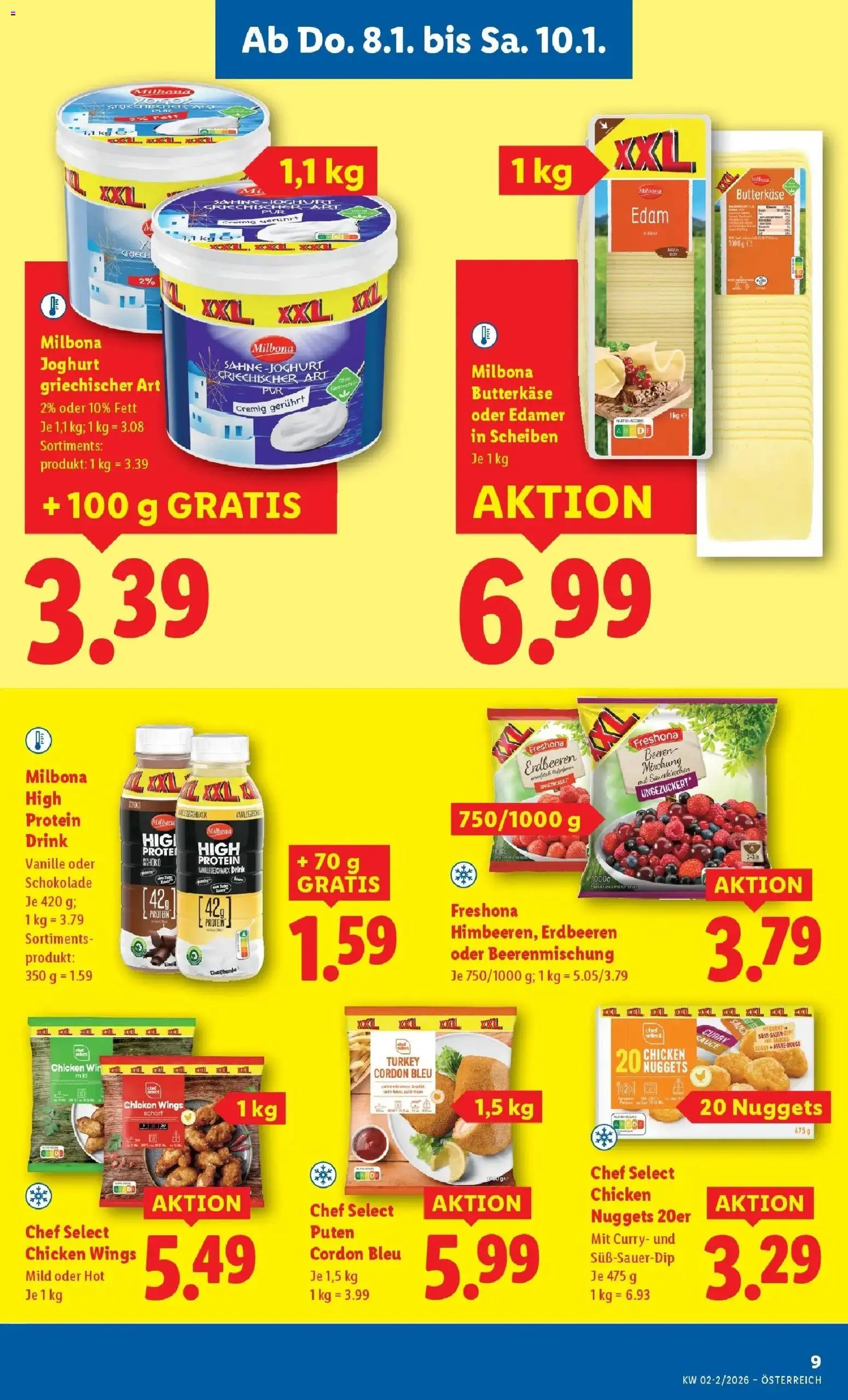 Lidl Flugblatt - Wien, Langenzersdorf, Zwettl gültig ab 08.01.2026 | Seite: 11 | Produkte: Erdbeeren, Joghurt, Schokolade