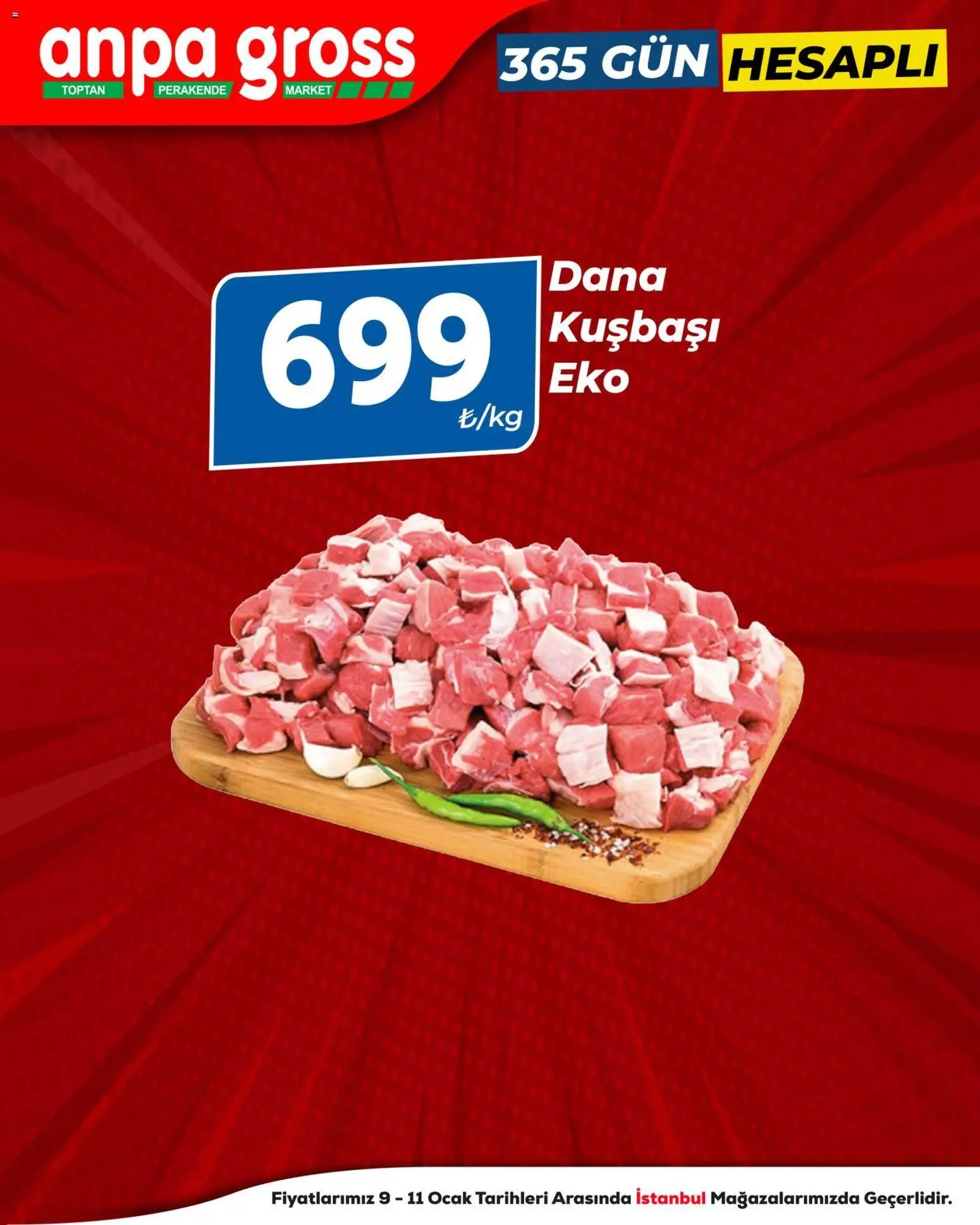 Anpa Gross - Kasap - 09.01.2026 tarihinden itibaren geçerlidir | Sayfa: 6 | Ürünler: Dana kuşbaşı, Ocak