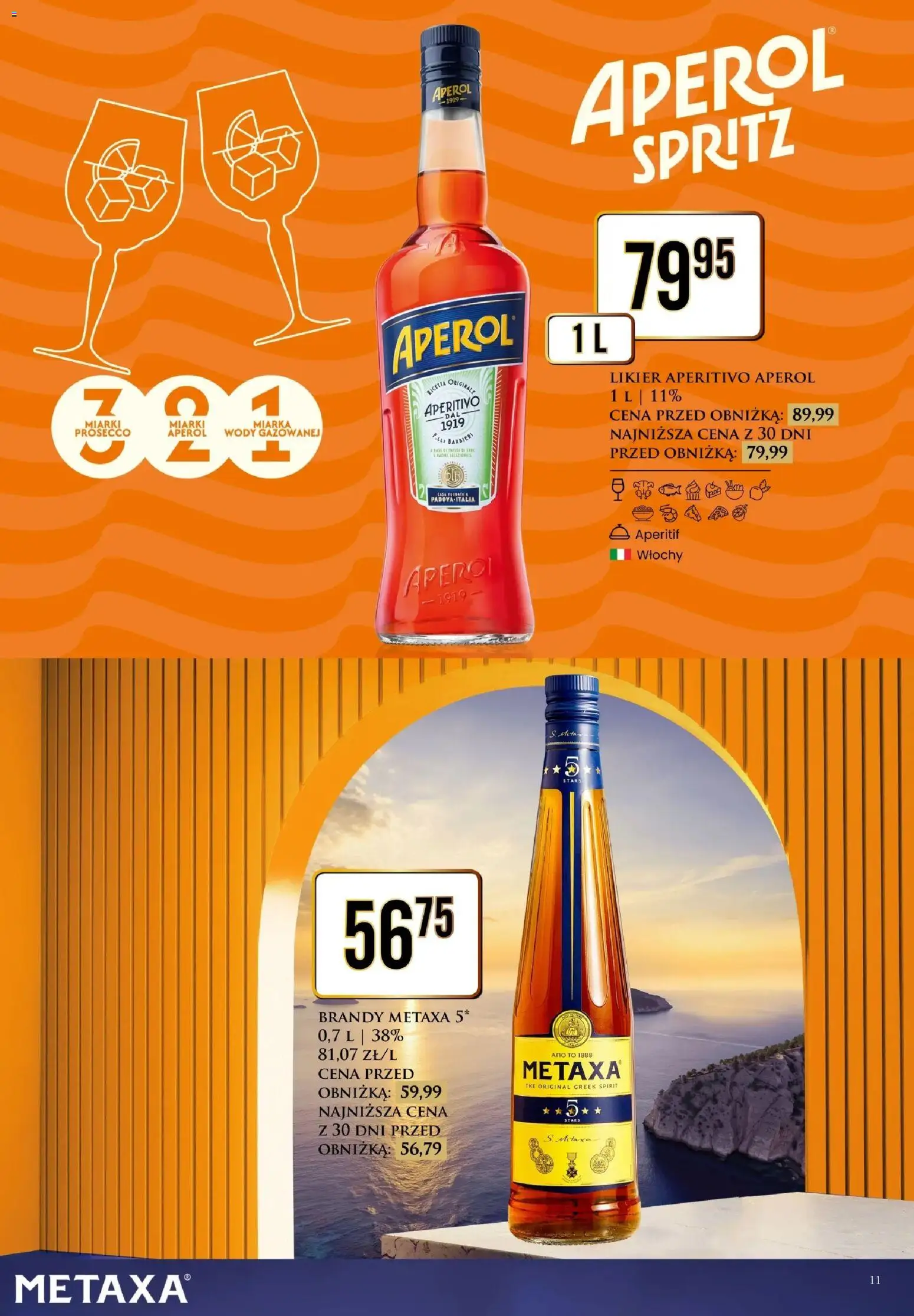 Dino Gazetka alkoholowa od 05.12.2025 | Strona: 11 | Produkty: Metaxa, Aperol
