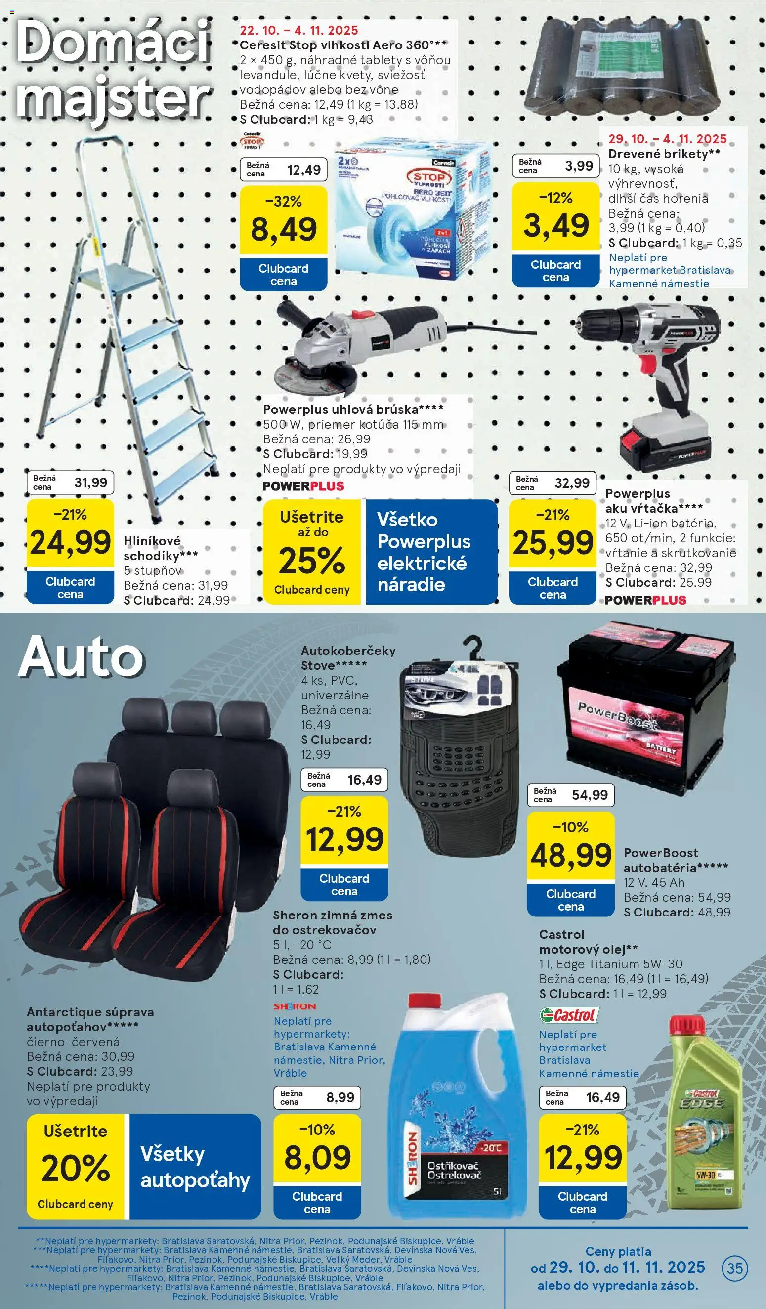 Nové Tesco akcie – leták je platný od 29.10.2025 | Strana: 35 | Produkty: Pohlcovač vlhkosti, Aku vŕtačka, Náradie, Vŕtačka