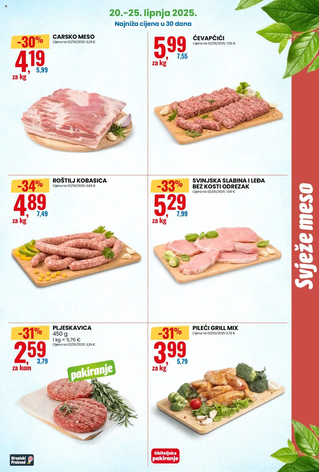 Eurospin katalog | vrijedi od 20.06.2025 | Stranica: 3 | Proizvodi: Roštilj, Carsko meso, Meso, Kobasica