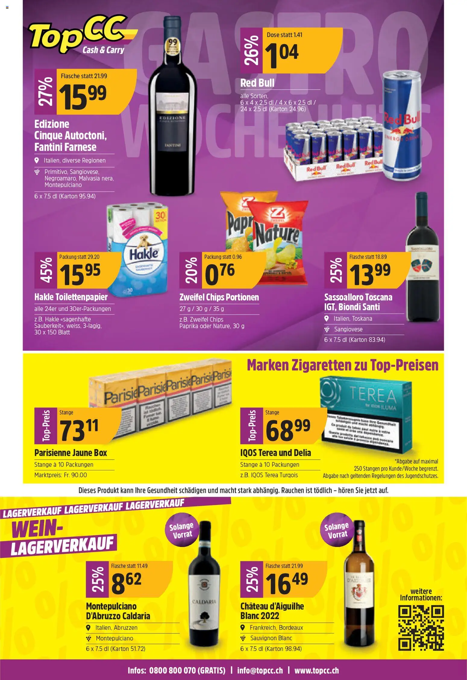TopCC Aktionen – gültig ab 05.01.2026 | Seite: 24 | Produkte: Red bull, Box, Chips, Toilettenpapier