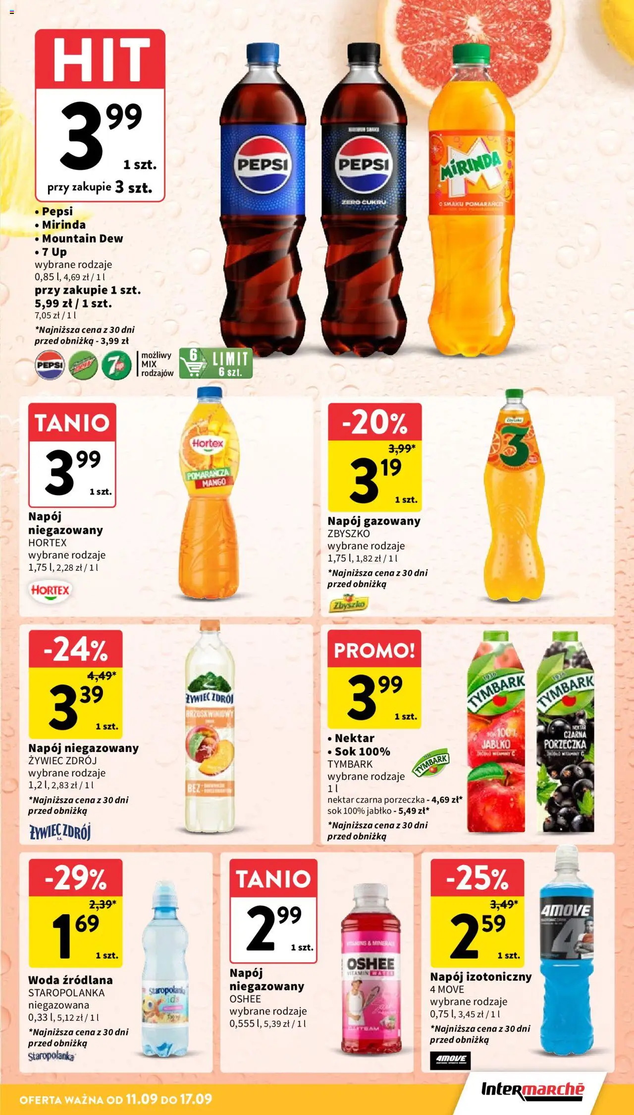 Intermarche Gazetka od 11.09.2025 | Strona: 29 | Produkty: Mango, Porzeczka, Sok, Woda
