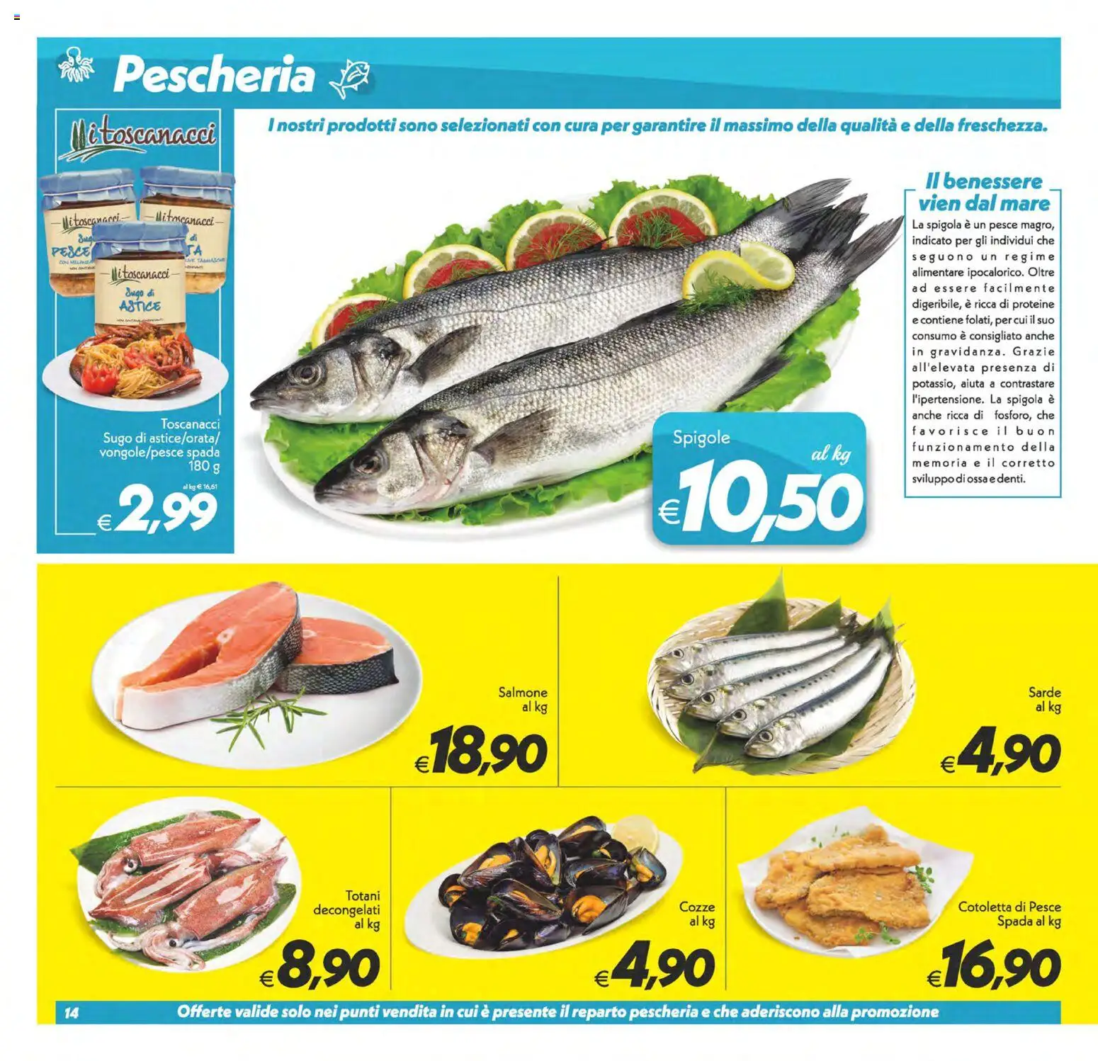 Volantino SuperConveniente del 23.01.2026 | Pagina: 14 | Prodotti: Cozze, Spigola, Astice, Sugo