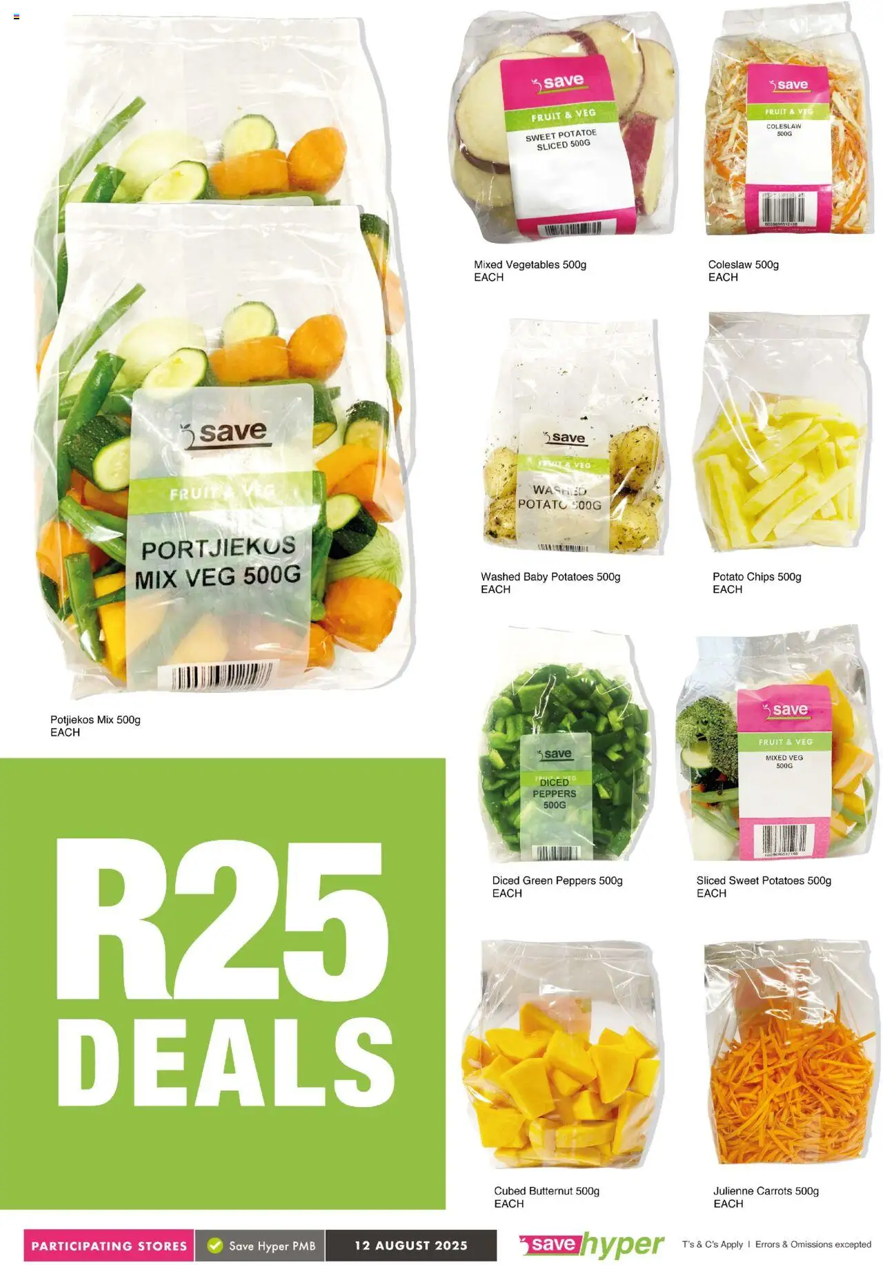 Save Market Day │ valid from 12.08.2025 | Page: 2 | Products: Desmaquilante, Potatoes, Vegetables, Fruit