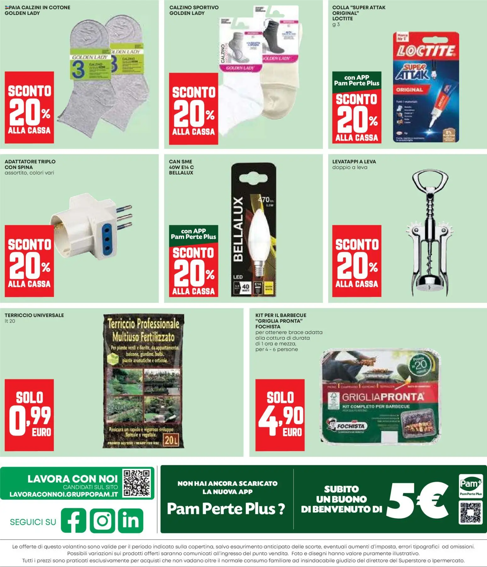 Volantino Panorama del 07.04.2026 | Pagina: 24 | Prodotti: Calzini, Colla, Adattatore, Griglia